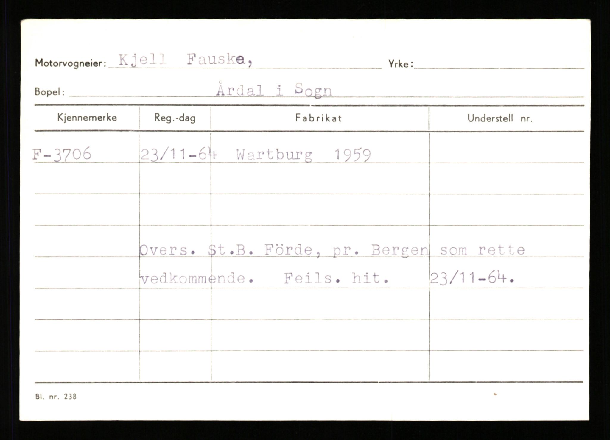 Stavanger trafikkstasjon, SAST/A-101942/0/G/L0001: Registreringsnummer: 0 - 5782, 1930-1971, p. 2325