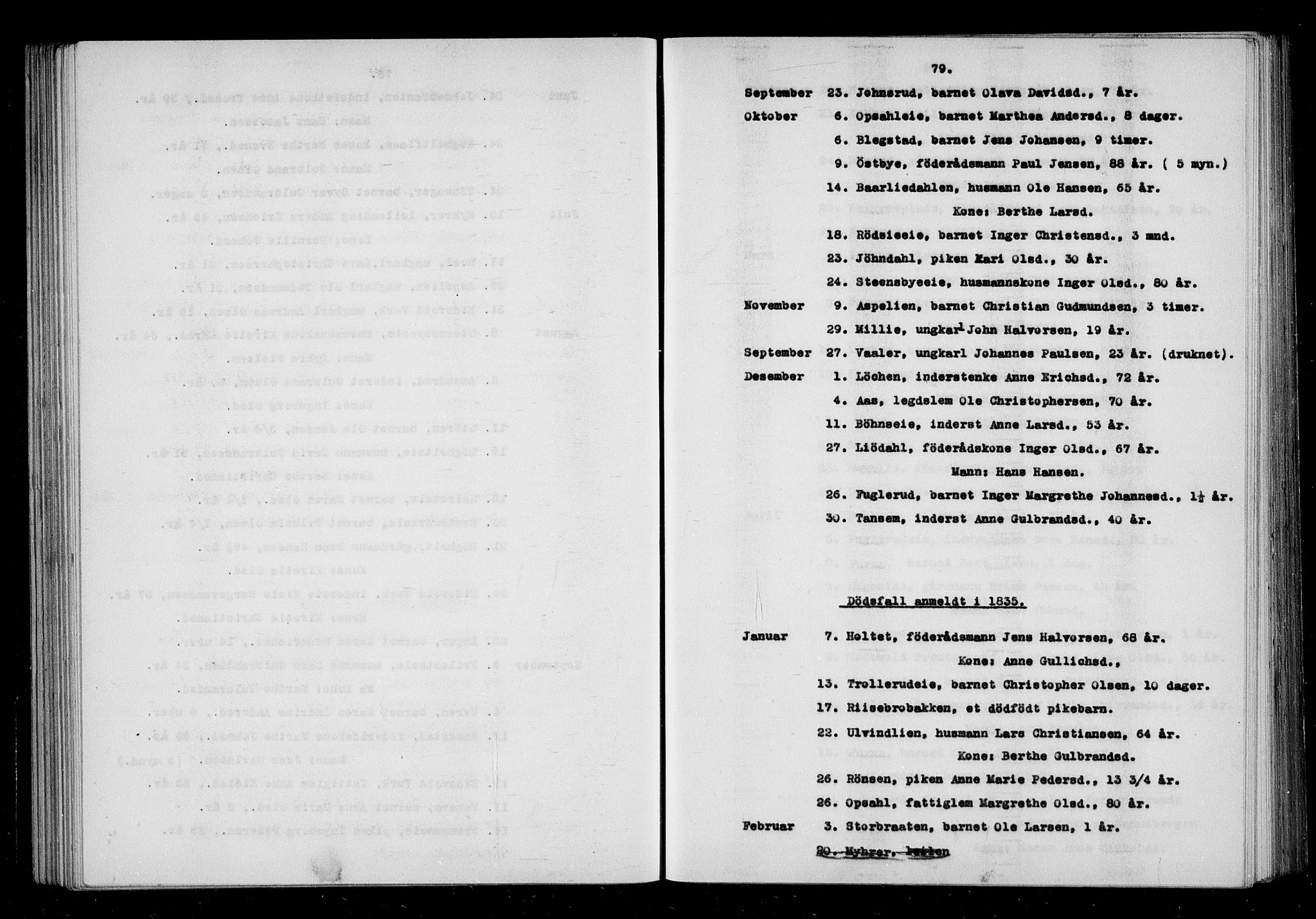 Eidsvoll tingrett, AV/SAO-A-10371/H/Ha/Haa/L0001: Dødsmeldingsprotokoll - Eidsvoll lensmannsdistrikt, 1815-1865, p. 79