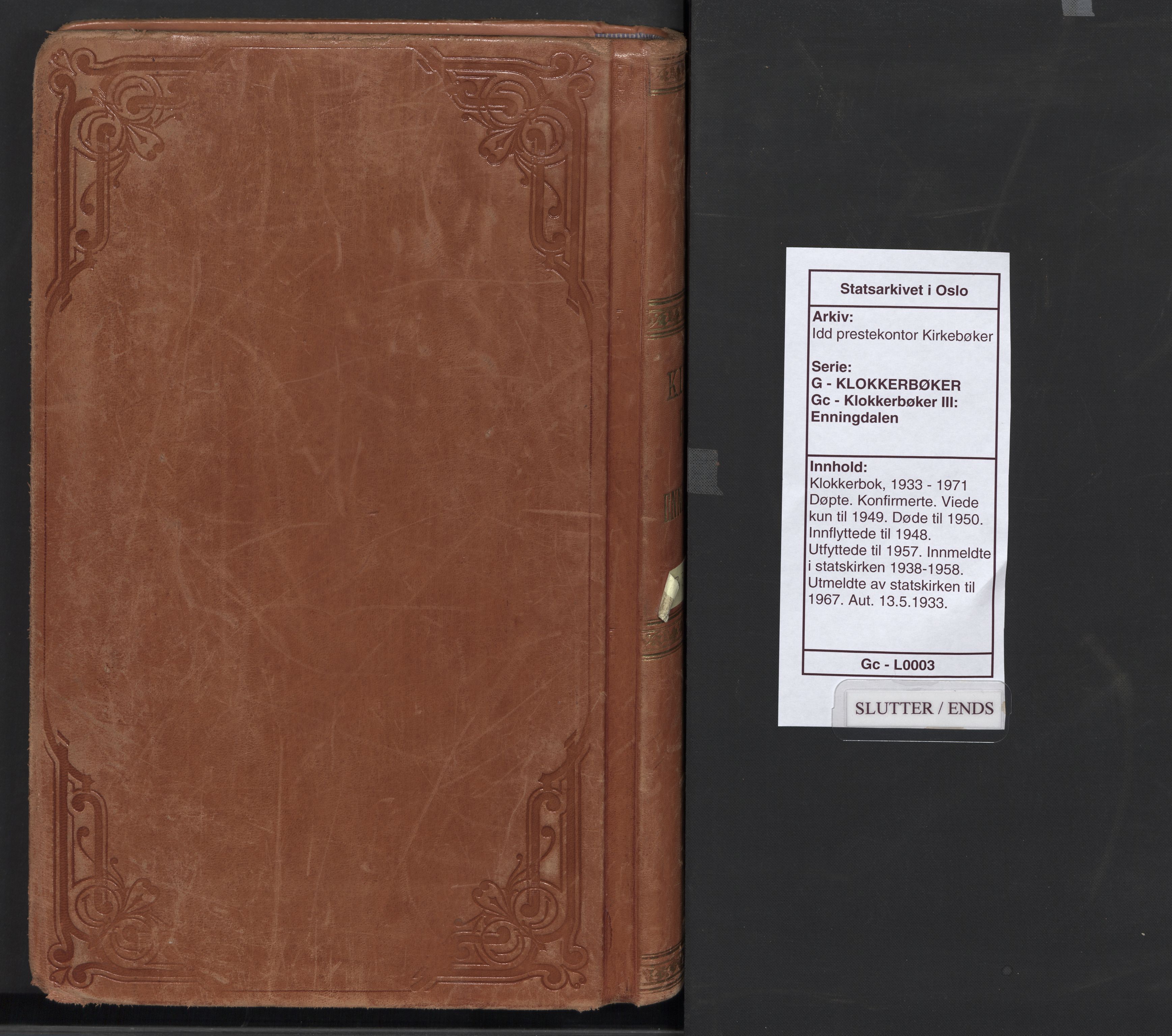 Idd prestekontor Kirkebøker, AV/SAO-A-10911/G/Gc/L0003: Parish register (copy) no. III 3, 1933-1971