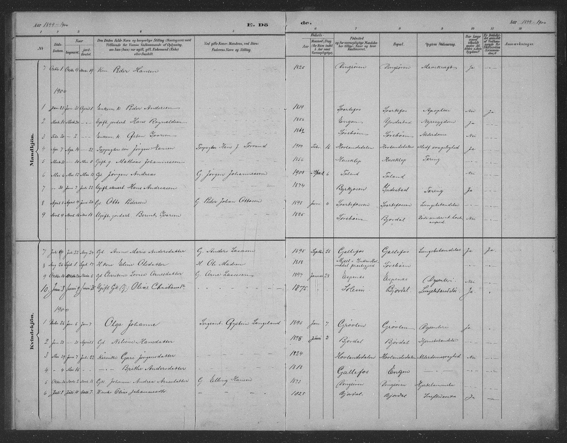 Fjaler sokneprestembete, SAB/A-79801/H/Hab/Habd/L0002: Parish register (copy) no. D 2, 1892-1921