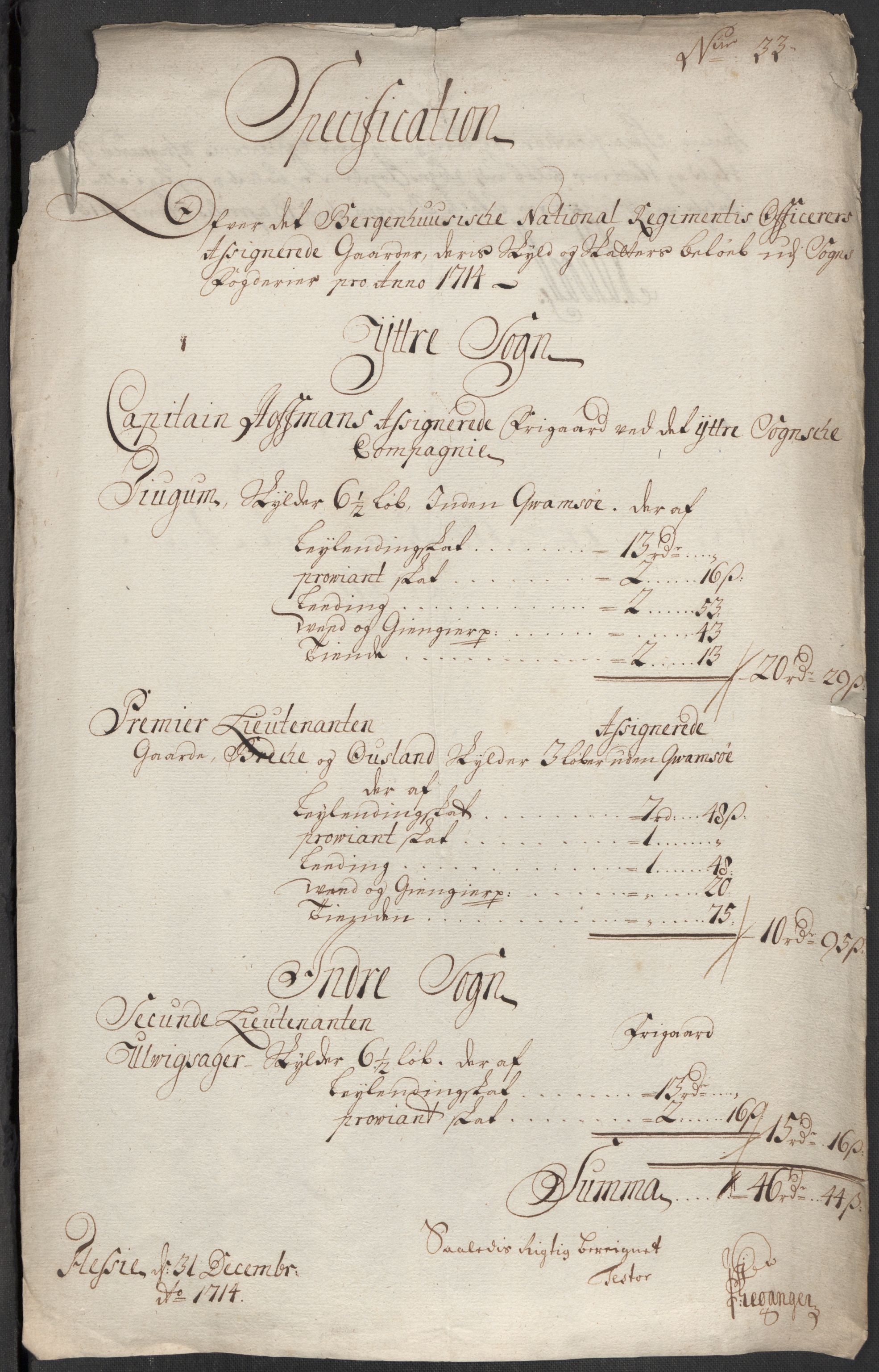 Rentekammeret inntil 1814, Reviderte regnskaper, Fogderegnskap, RA/EA-4092/R52/L3319: Fogderegnskap Sogn, 1713-1714, p. 854