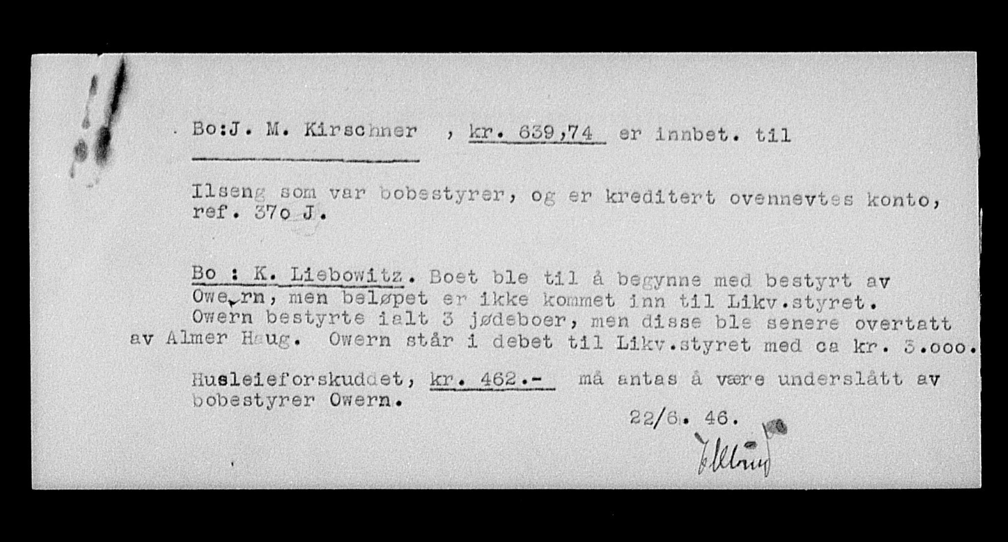 Justisdepartementet, Tilbakeføringskontoret for inndratte formuer, AV/RA-S-1564/H/Hc/Hcc/L0951: --, 1945-1947, p. 526