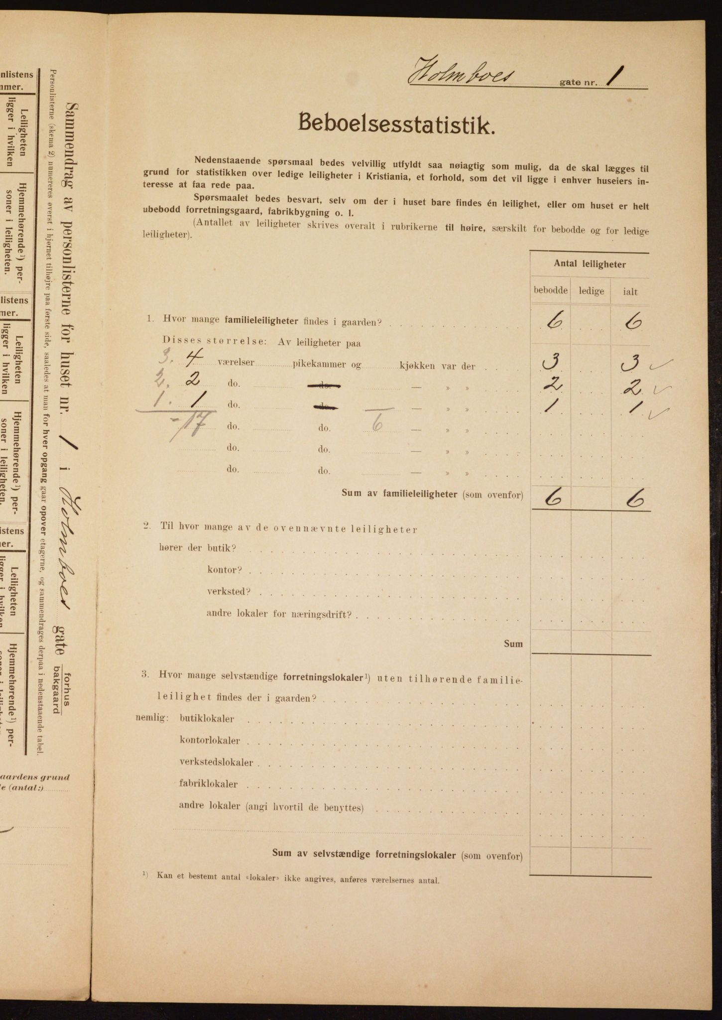 OBA, Municipal Census 1910 for Kristiania, 1910, p. 39987