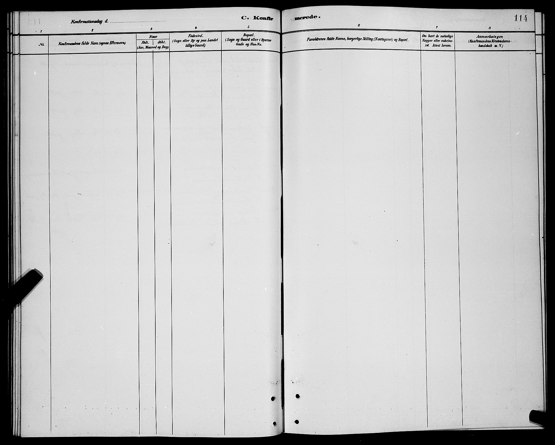 Lenvik sokneprestembete, AV/SATØ-S-1310/H/Ha/Hab/L0021klokker: Parish register (copy) no. 21, 1884-1900, p. 114