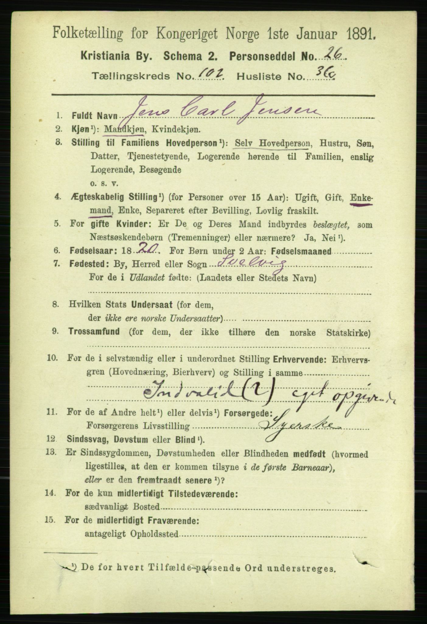 RA, 1891 census for 0301 Kristiania, 1891, p. 51313