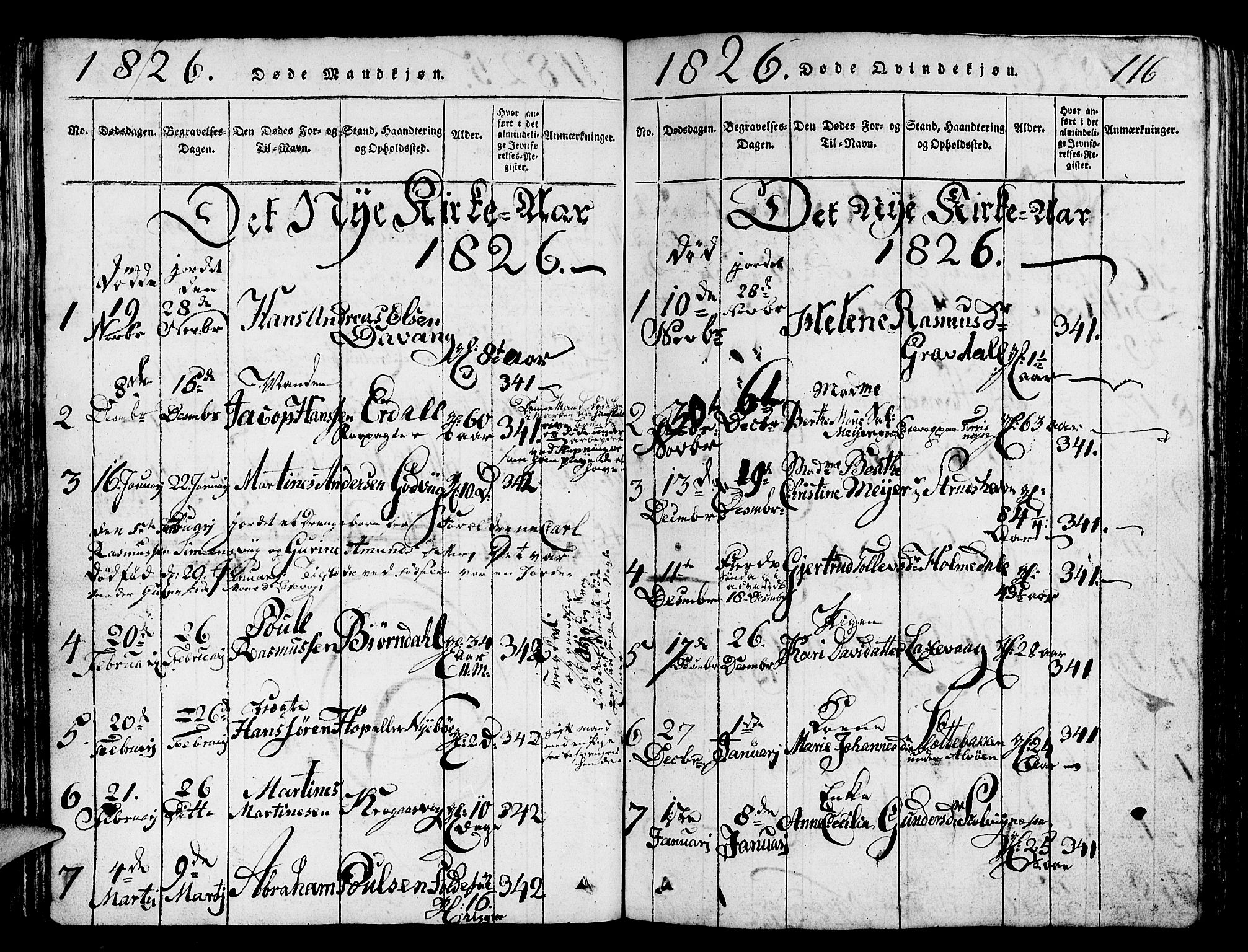 Askøy Sokneprestembete, SAB/A-74101/H/Ha/Hab/Haba/L0002: Parish register (copy) no. A 2, 1815-1846, p. 116