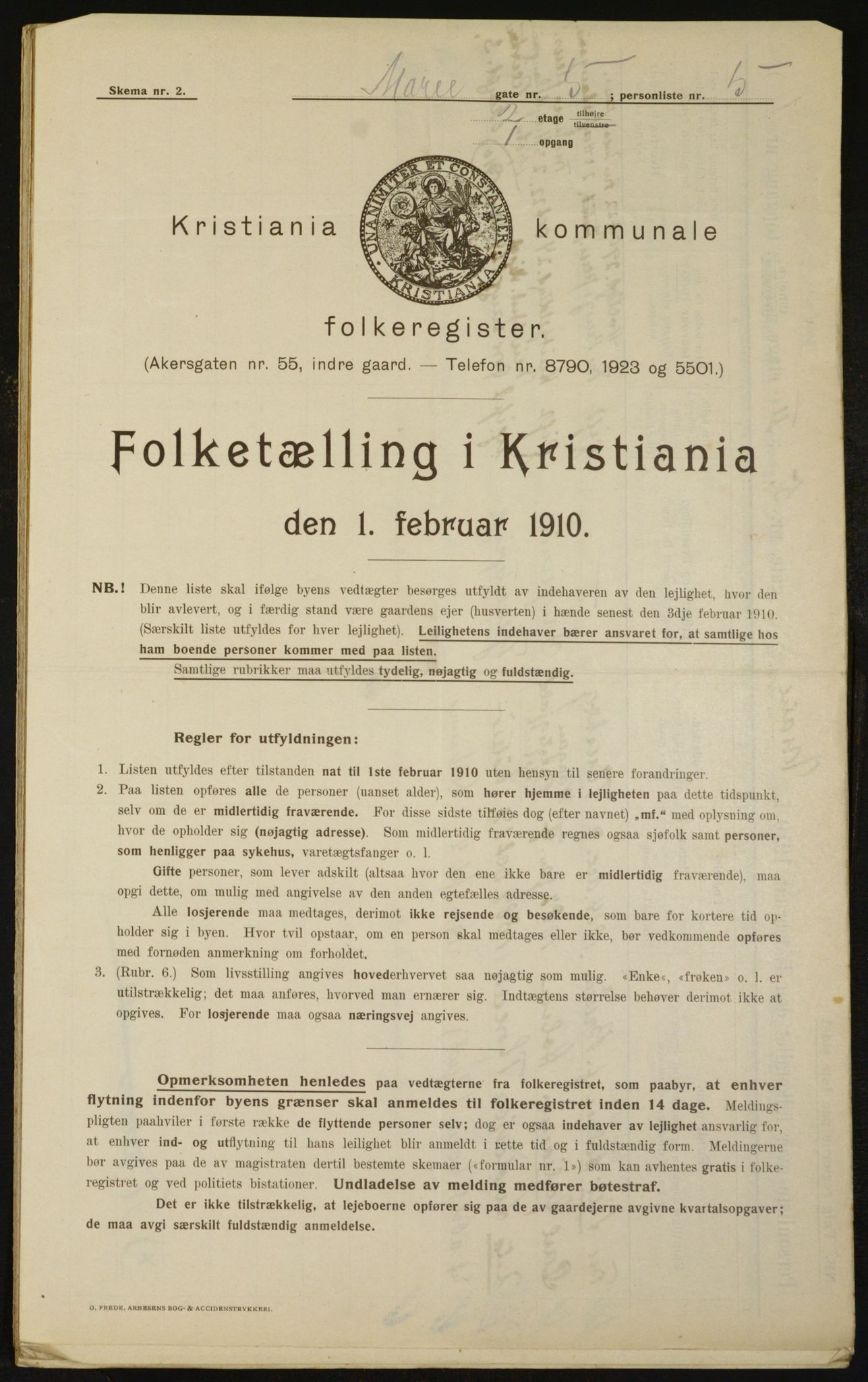 OBA, Municipal Census 1910 for Kristiania, 1910, p. 60739