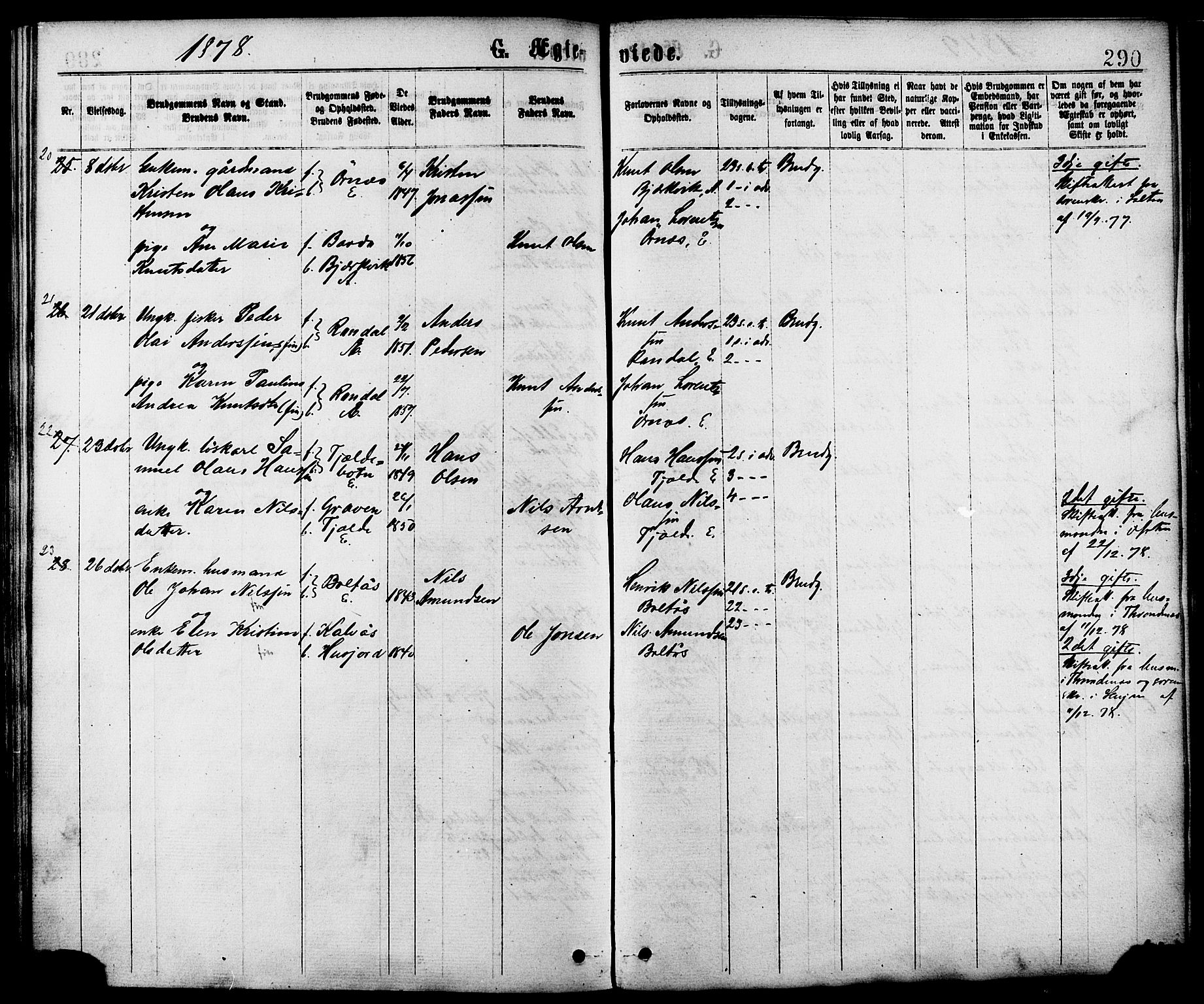 Ministerialprotokoller, klokkerbøker og fødselsregistre - Nordland, AV/SAT-A-1459/863/L0897: Parish register (official) no. 863A09, 1872-1886, p. 290