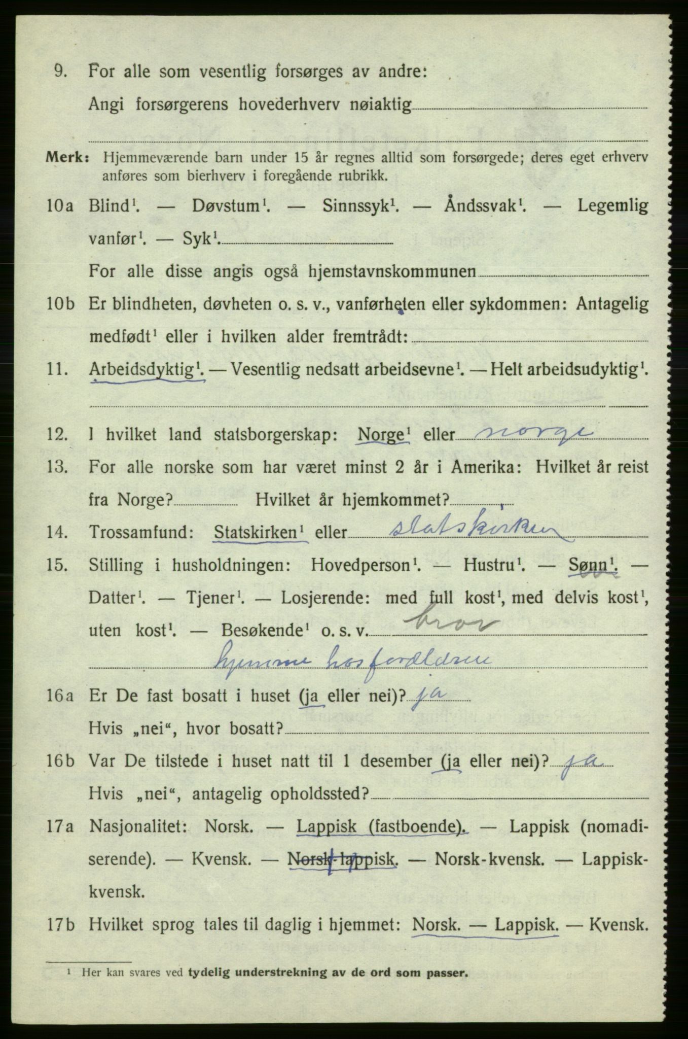 SATØ, 1920 census for Talvik, 1920, p. 3667