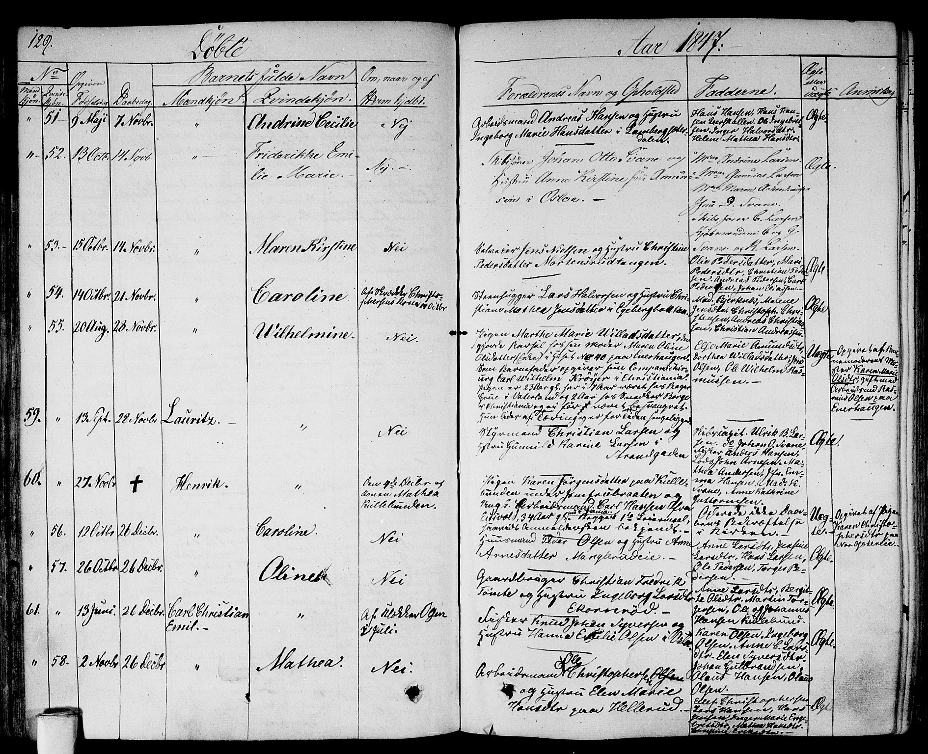 Gamlebyen prestekontor Kirkebøker, AV/SAO-A-10884/F/Fa/L0003: Parish register (official) no. 3, 1829-1849, p. 129