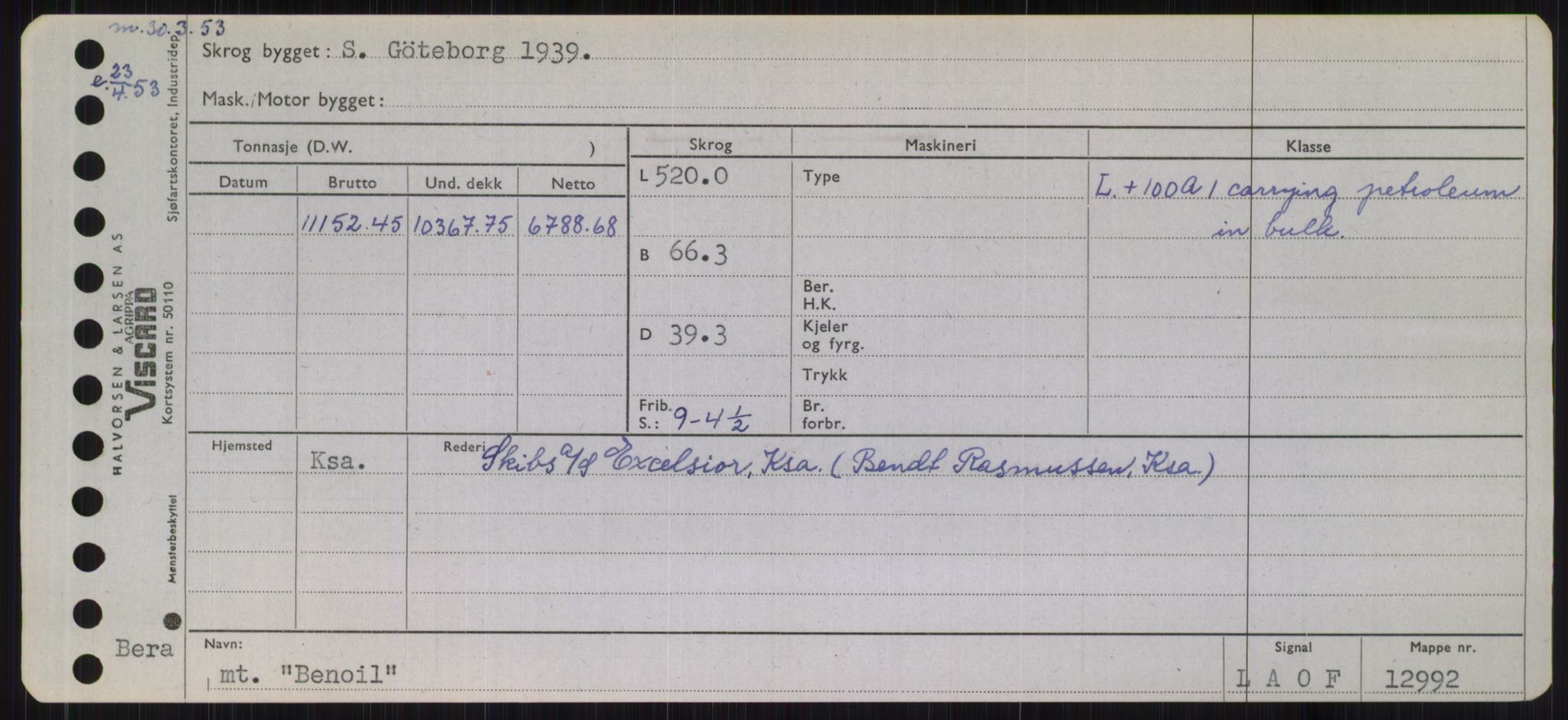 Sjøfartsdirektoratet med forløpere, Skipsmålingen, RA/S-1627/H/Hb/L0001: Fartøy, A-D, p. 217