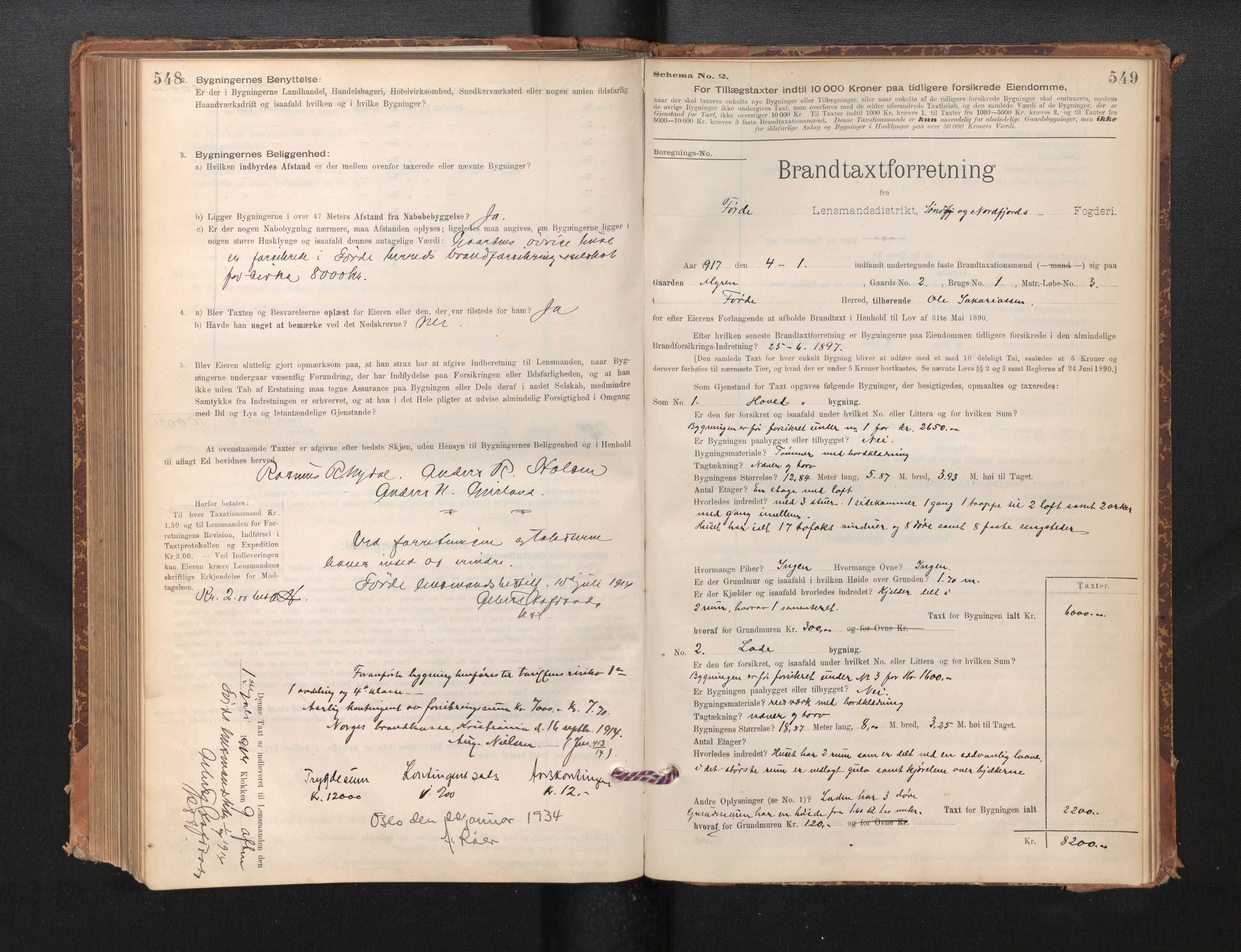 Lensmannen i Førde, SAB/A-27401/0012/L0008: Branntakstprotokoll, skjematakst, 1895-1922, p. 548-549