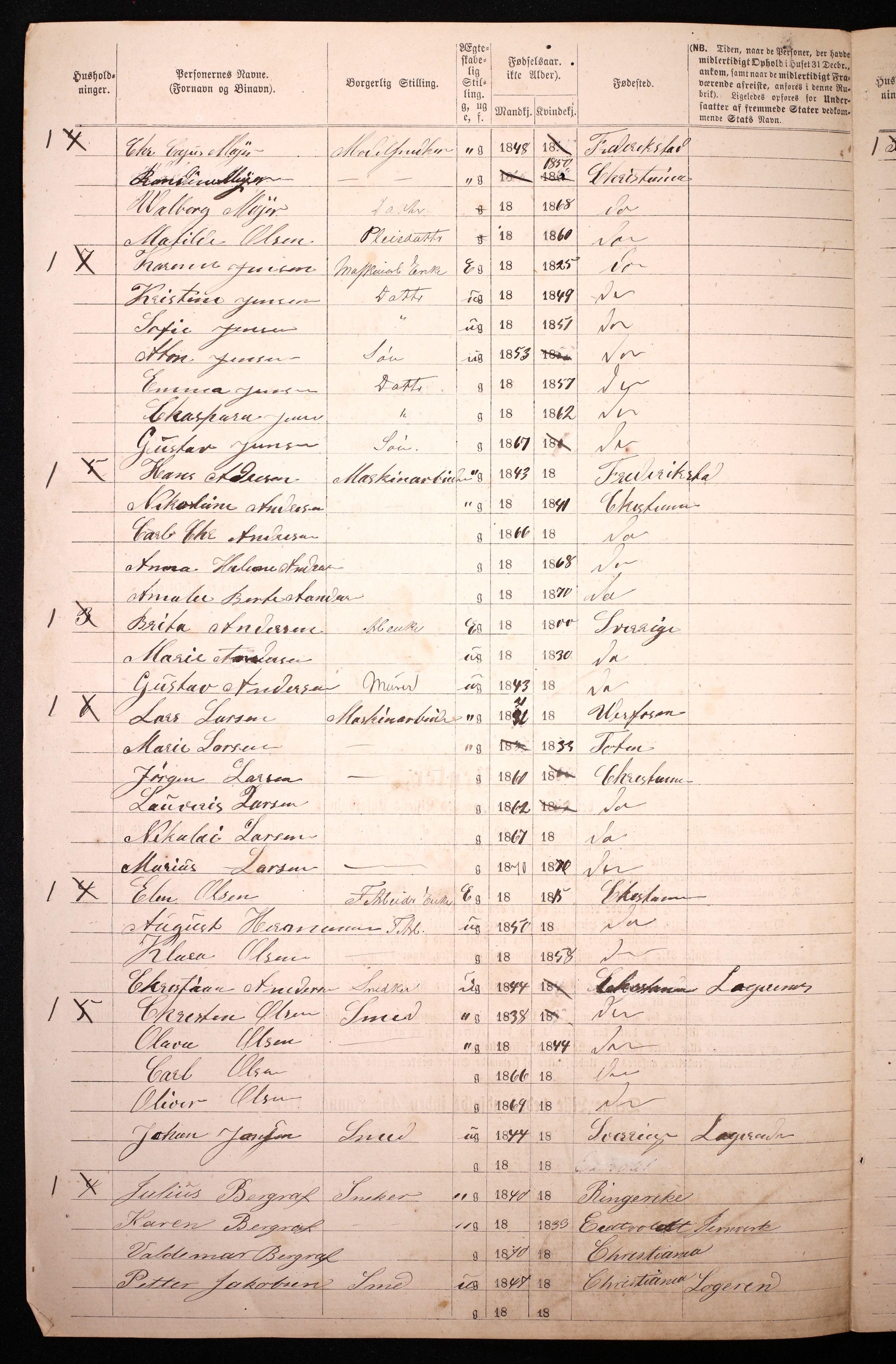 RA, 1870 census for 0301 Kristiania, 1870, p. 375