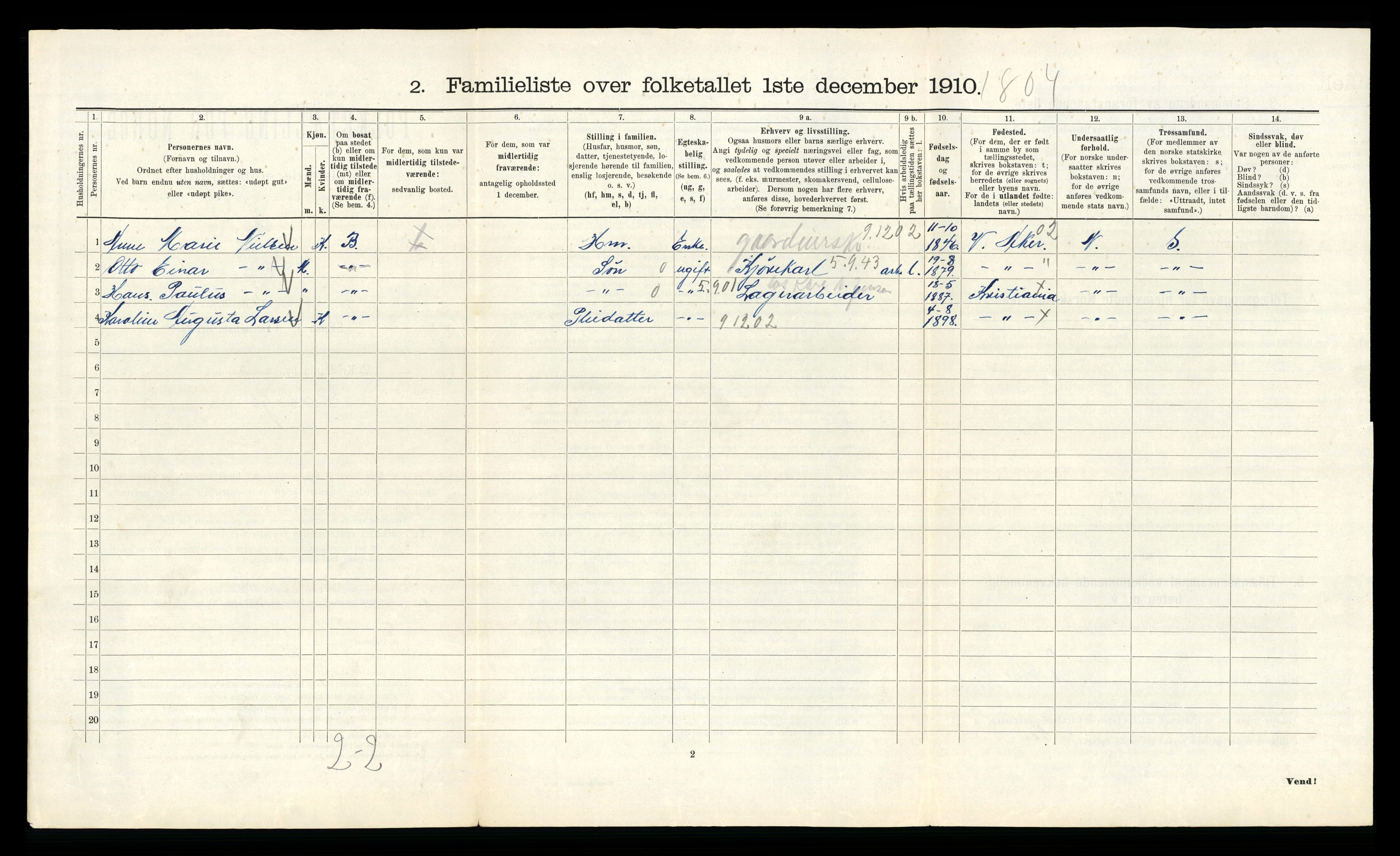 RA, 1910 census for Kristiania, 1910, p. 31924