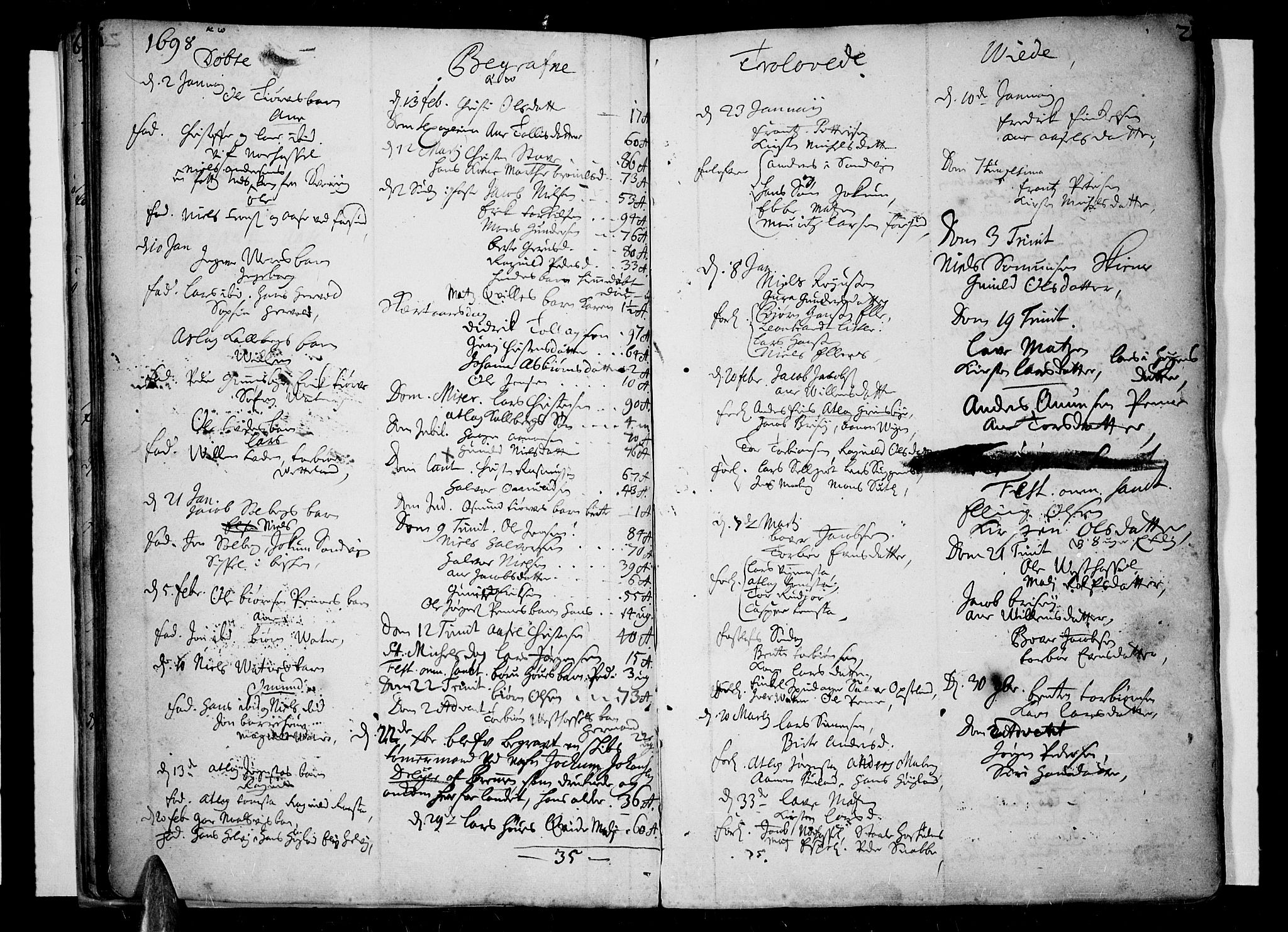 Lista sokneprestkontor, SAK/1111-0027/F/Fa/L0001: Parish register (official) no. A 1 /1, 1691-1715, p. 21