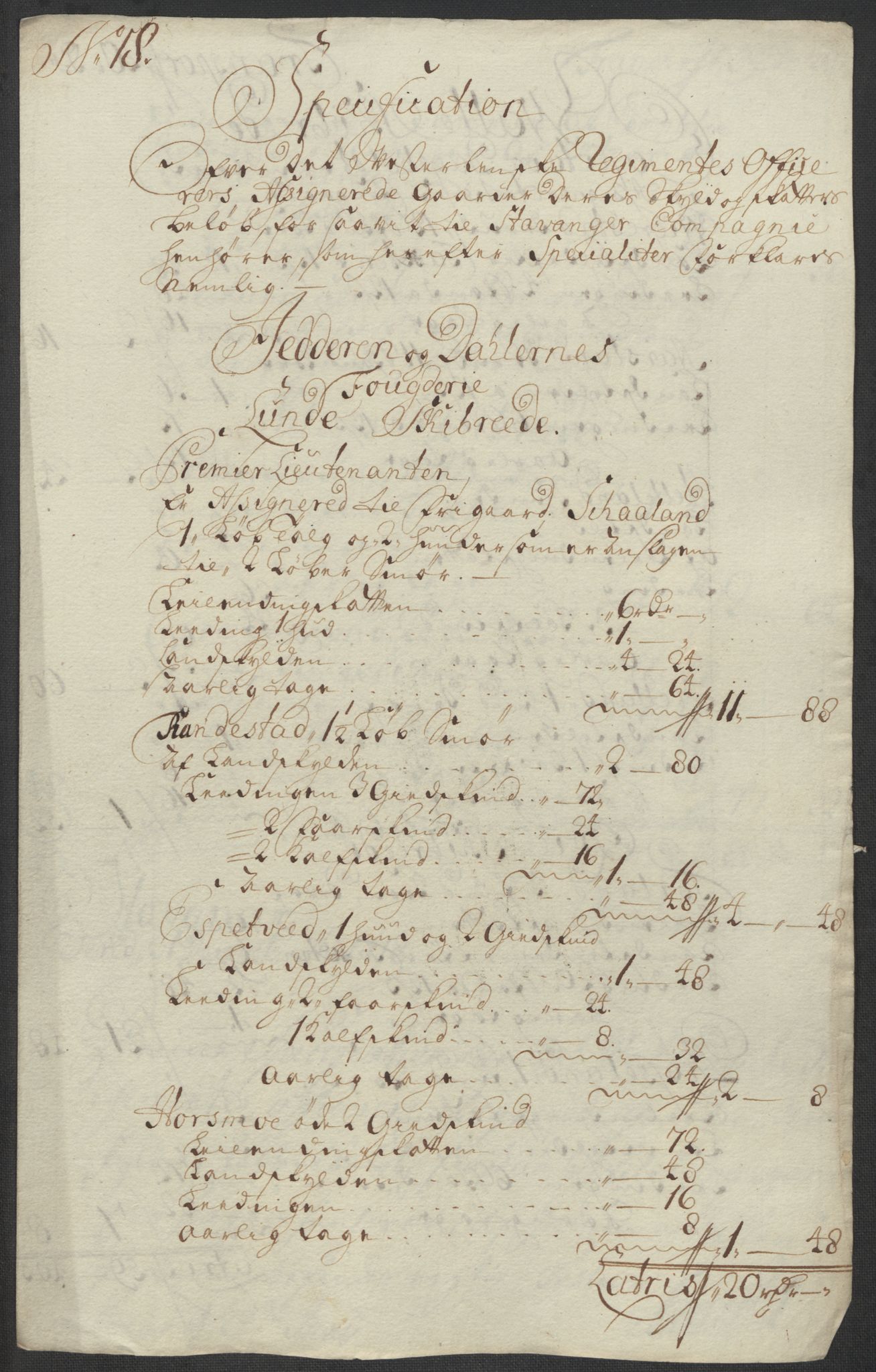 Rentekammeret inntil 1814, Reviderte regnskaper, Fogderegnskap, AV/RA-EA-4092/R46/L2743: Fogderegnskap Jæren og Dalane, 1718, p. 332