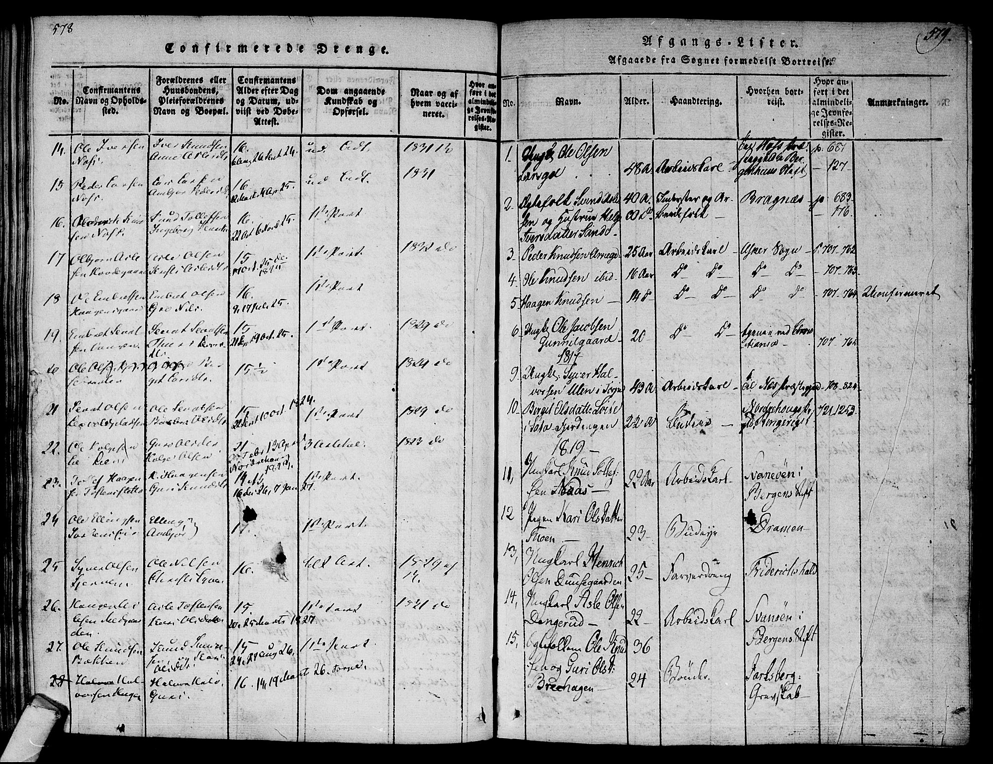Ål kirkebøker, SAKO/A-249/F/Fa/L0004: Parish register (official) no. I 4, 1815-1825, p. 578-579