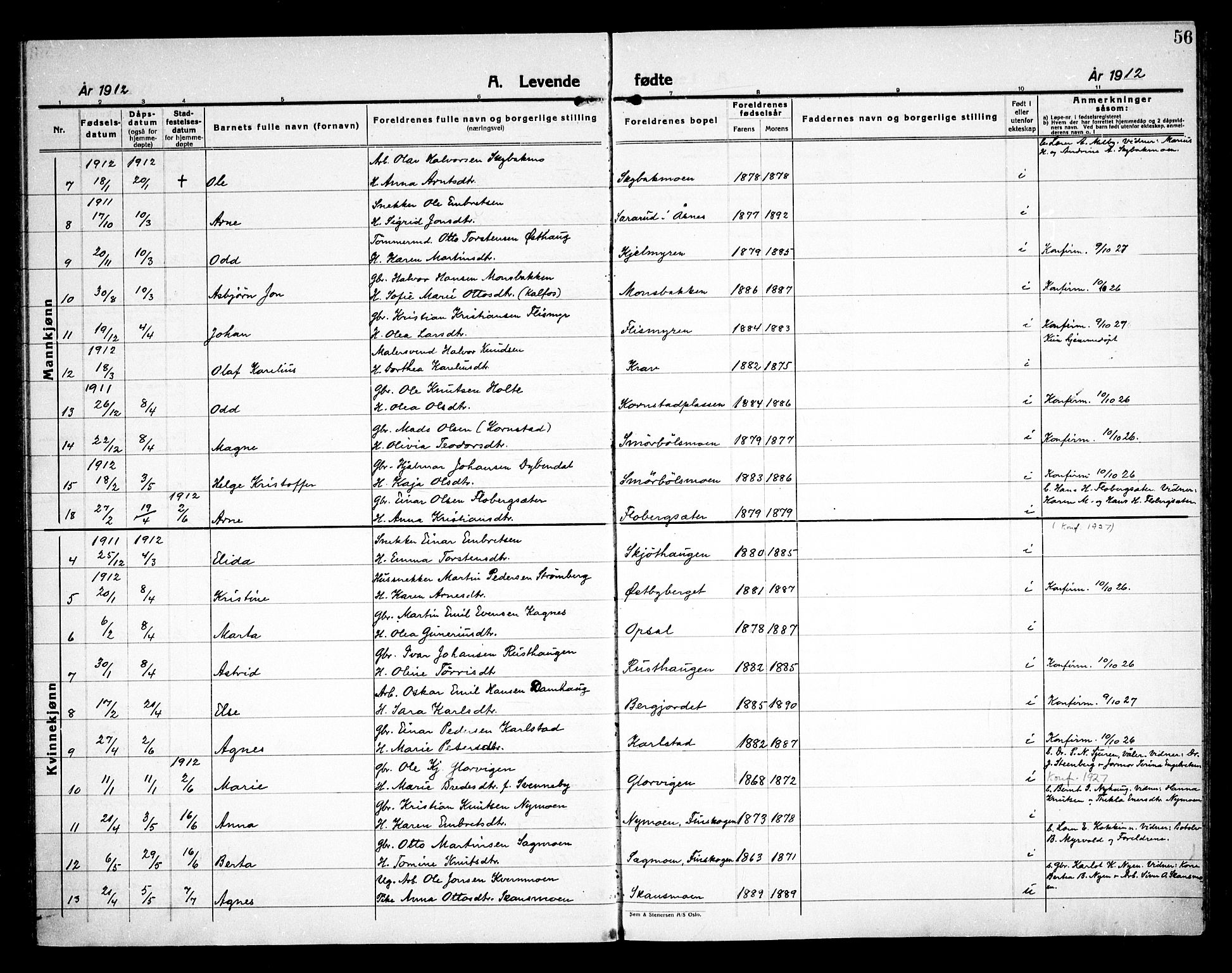 Åsnes prestekontor, AV/SAH-PREST-042/H/Ha/Haa/L0000D: Parish register (official) no. 0B, 1890-1929, p. 56