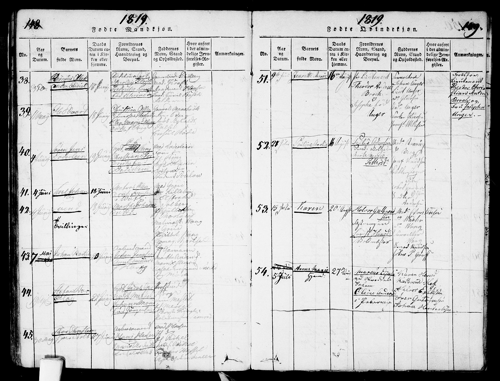 Garnisonsmenigheten Kirkebøker, SAO/A-10846/G/Ga/L0003: Parish register (copy) no. 3, 1815-1819, p. 148-149