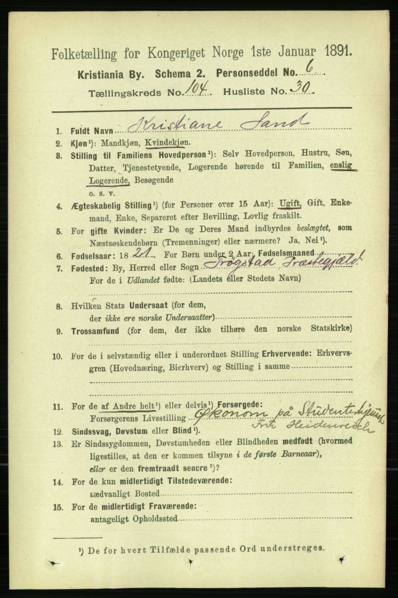 RA, 1891 census for 0301 Kristiania, 1891, p. 52788