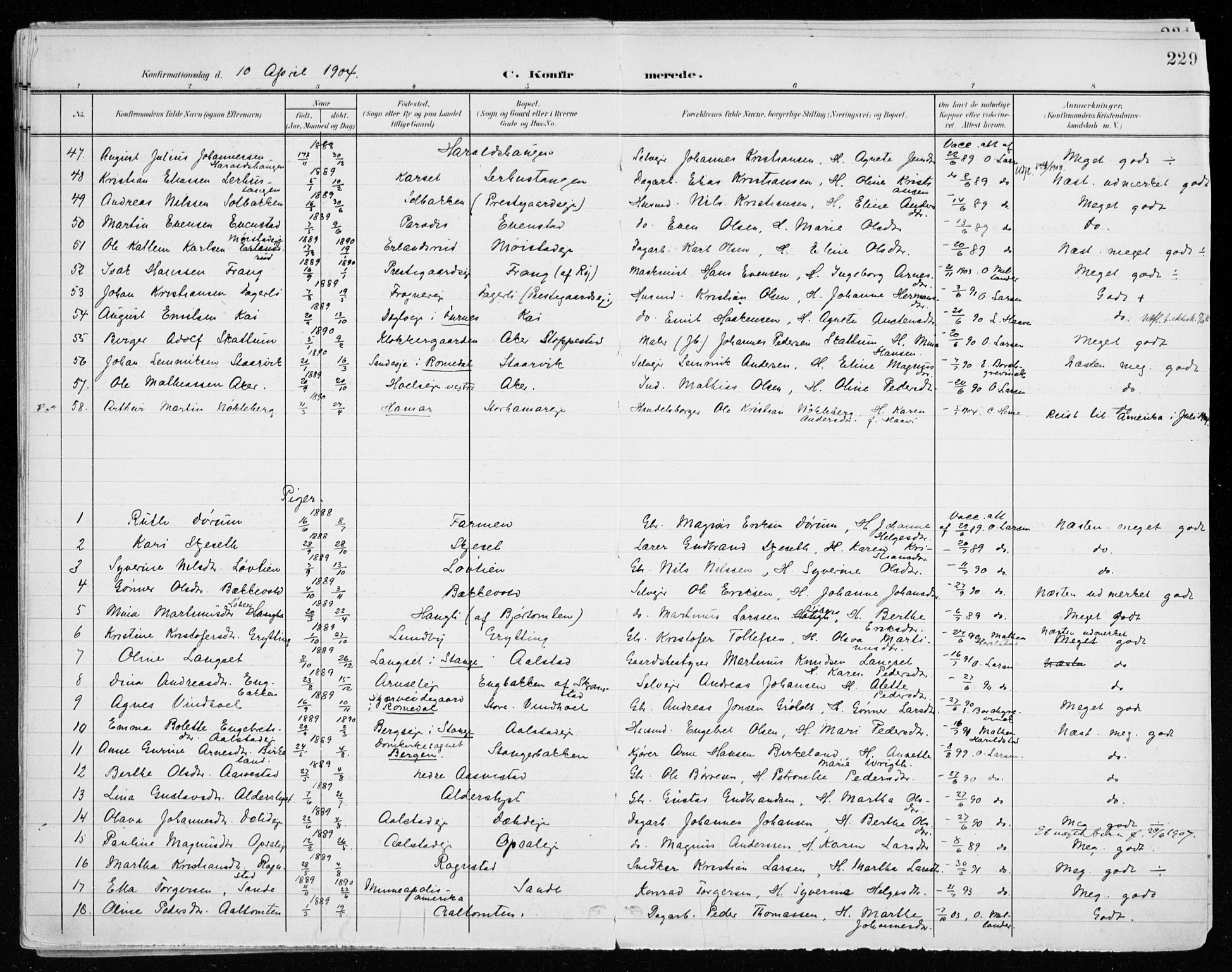 Vang prestekontor, Hedmark, AV/SAH-PREST-008/H/Ha/Haa/L0021: Parish register (official) no. 21, 1902-1917, p. 229