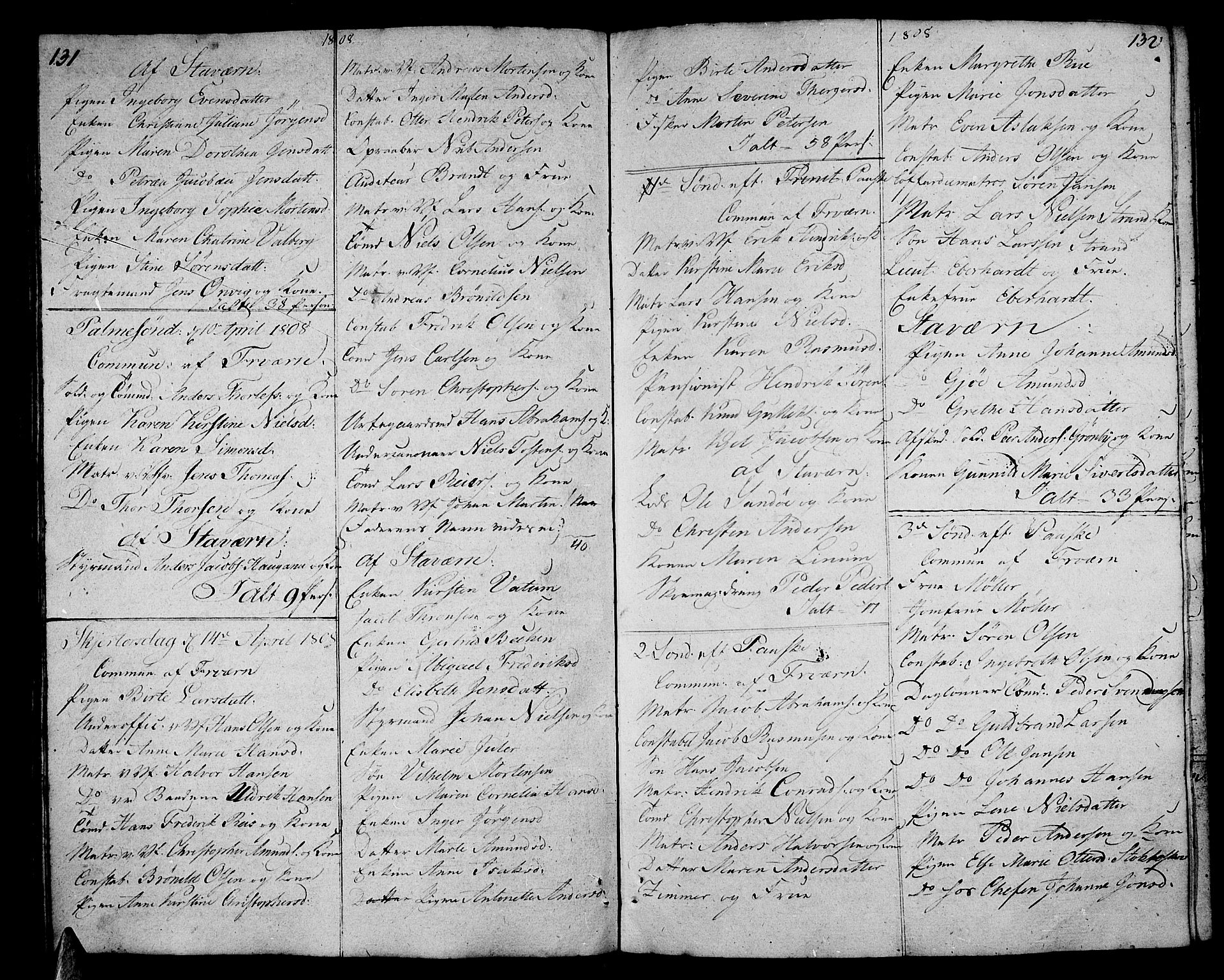 Stavern kirkebøker, AV/SAKO-A-318/F/Fa/L0005: Parish register (official) no. 5, 1800-1816, p. 131-132