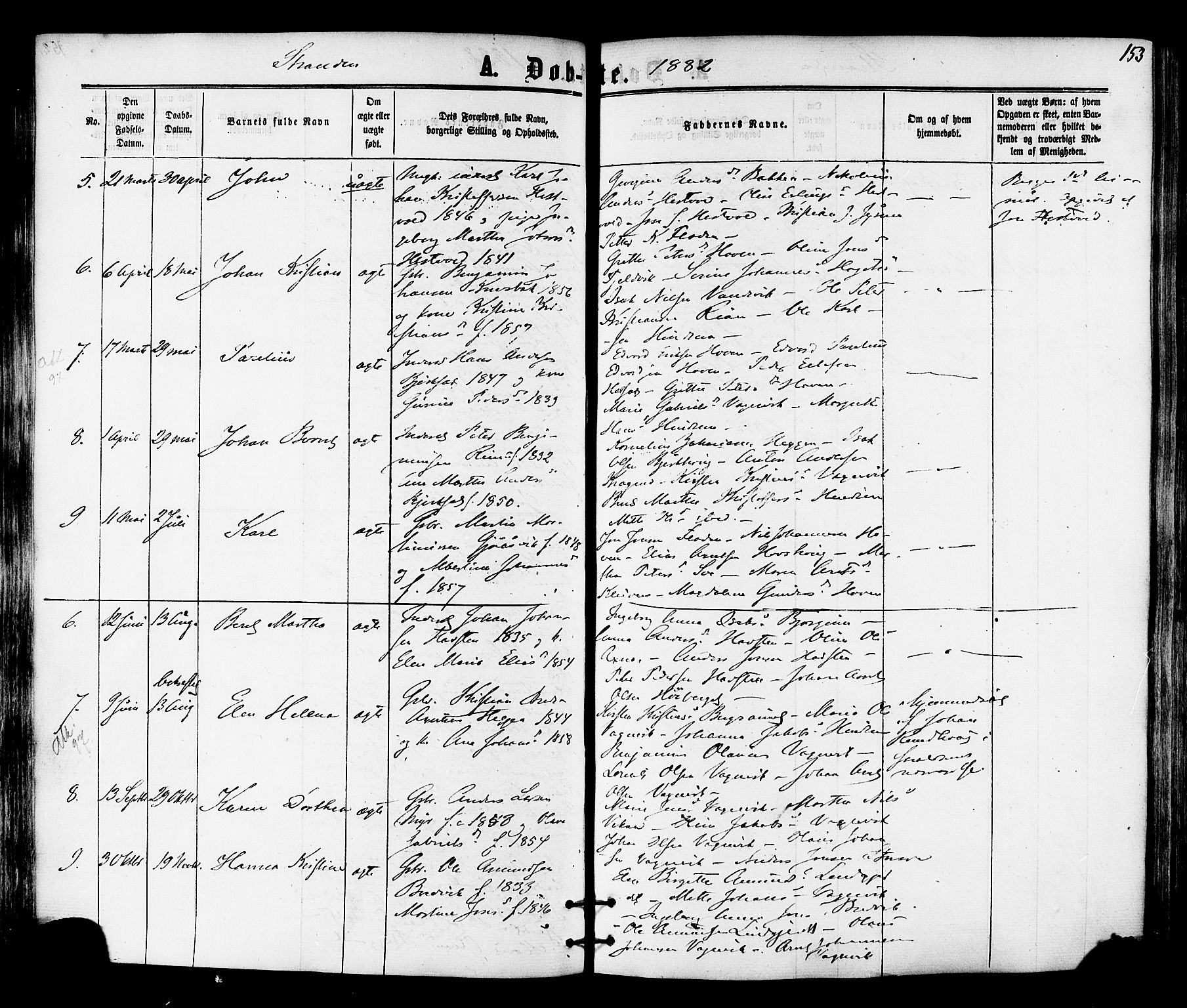 Ministerialprotokoller, klokkerbøker og fødselsregistre - Nord-Trøndelag, SAT/A-1458/701/L0009: Parish register (official) no. 701A09 /2, 1864-1882, p. 153