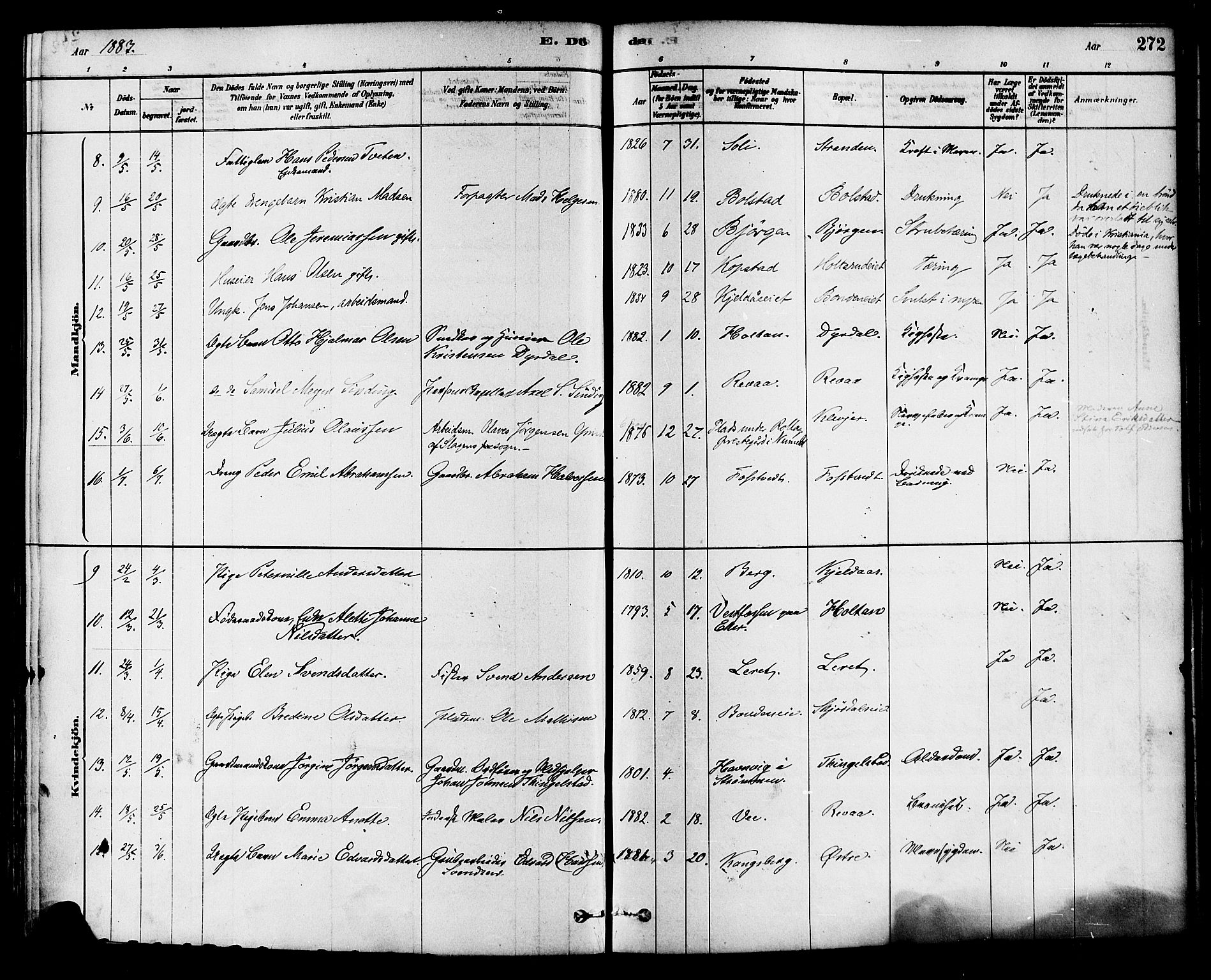 Sande Kirkebøker, SAKO/A-53/F/Fa/L0006: Parish register (official) no. 6, 1878-1888, p. 272