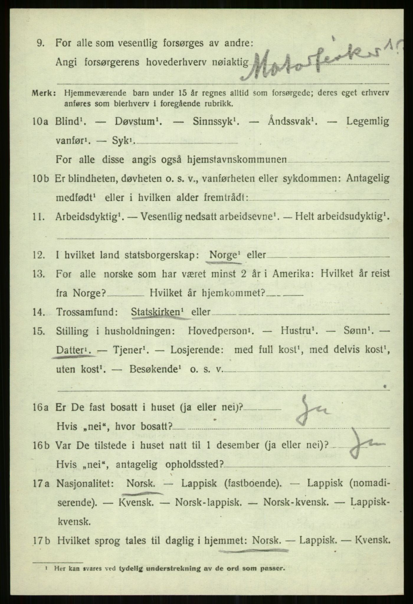 SATØ, 1920 census for Karlsøy, 1920, p. 1726