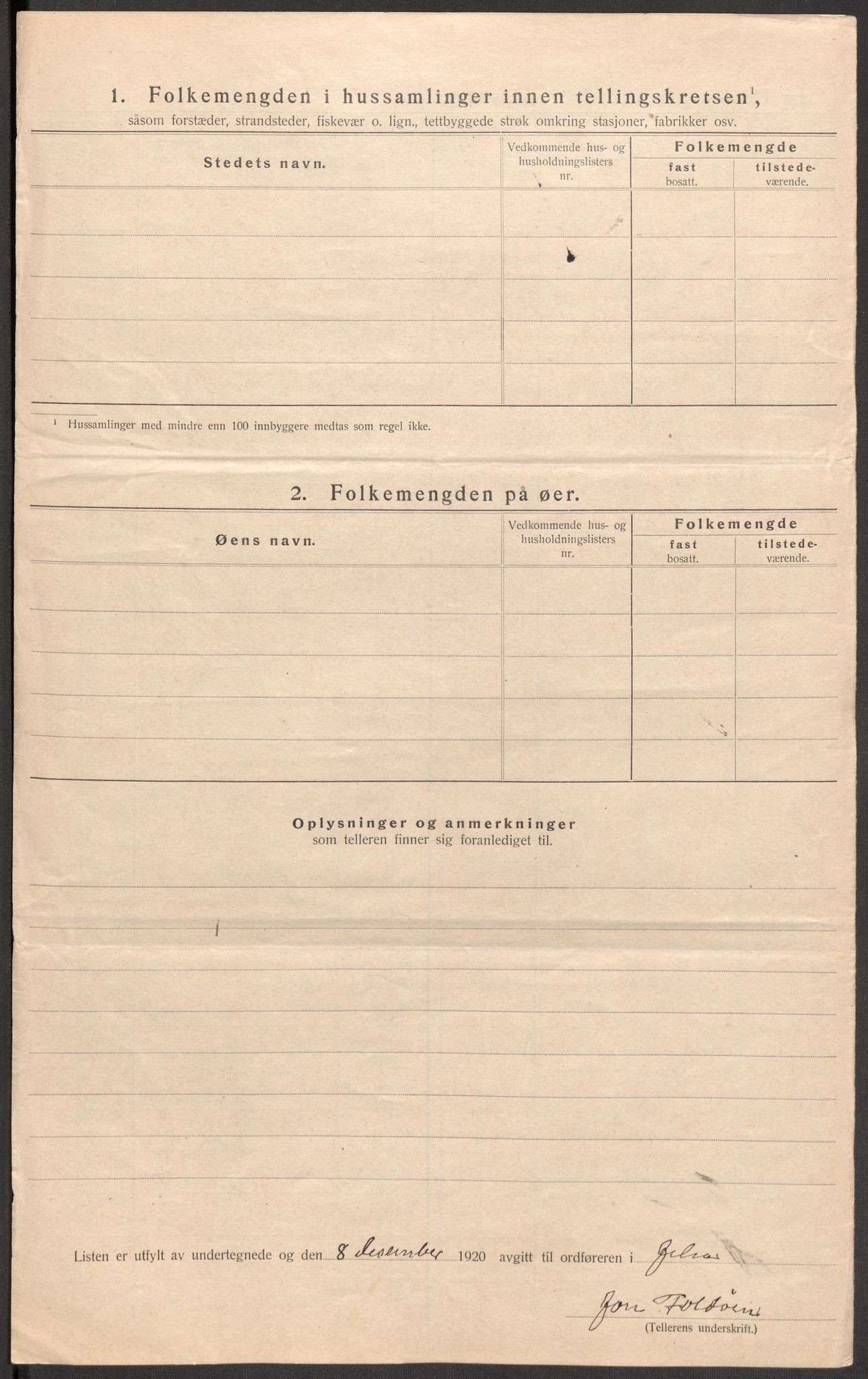 SAST, 1920 census for Jelsa, 1920, p. 34