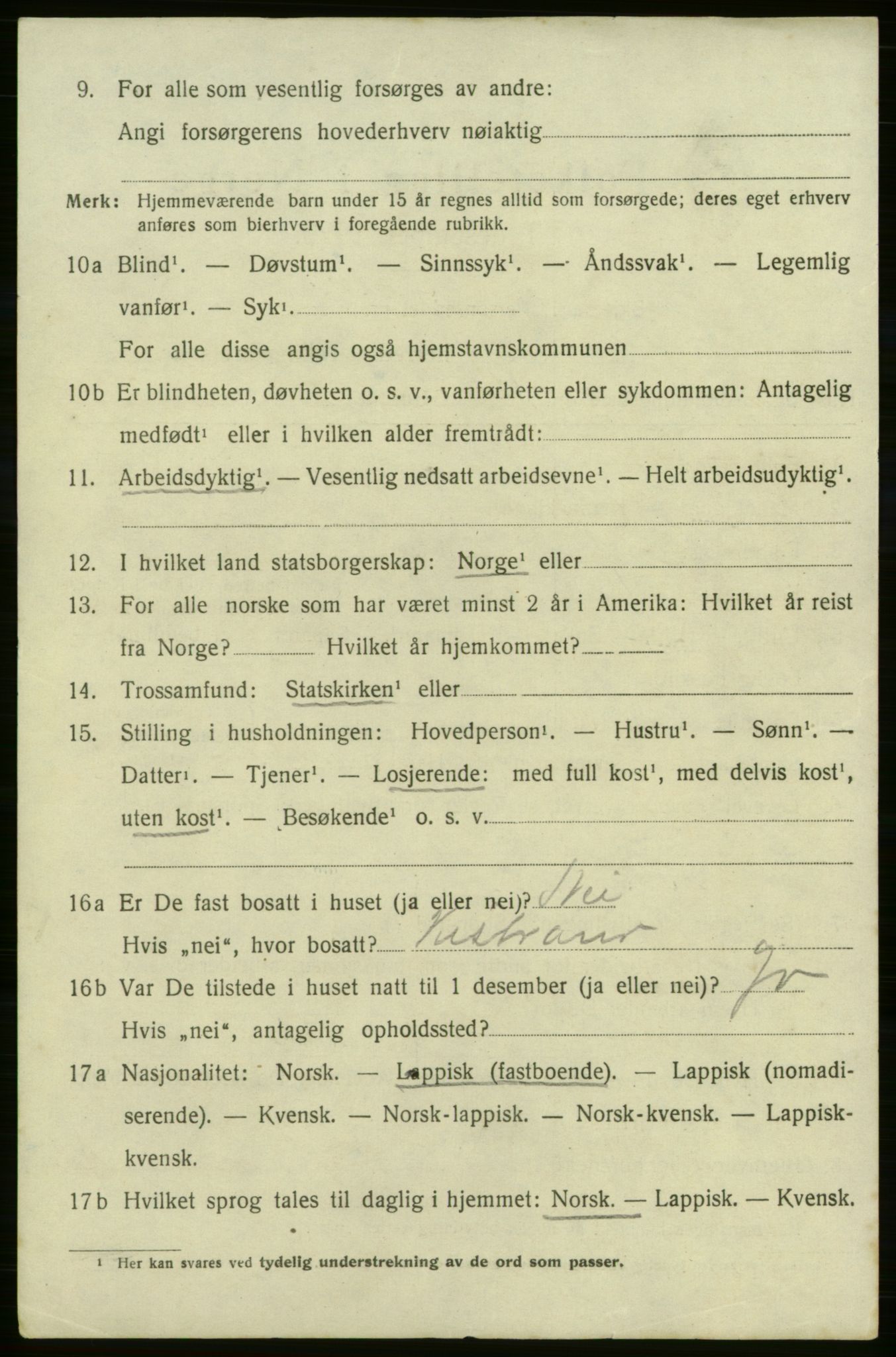 SATØ, 1920 census for Kjelvik, 1920, p. 1384