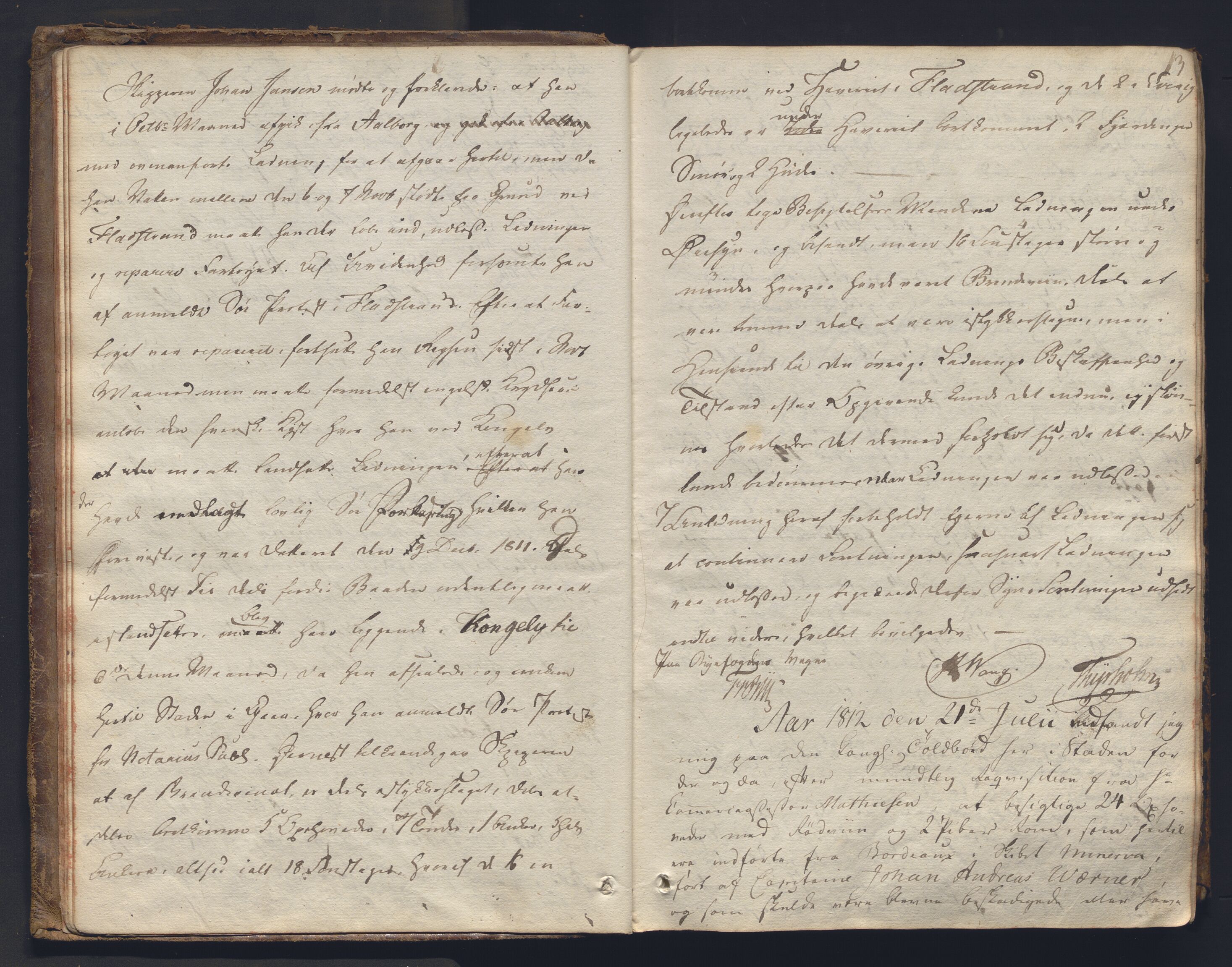Christiania byfogd, AV/SAO-A-11543/F/Fc/L0024: Ekstrarettsprotokoll, 1812-1845, p. 12b-13a
