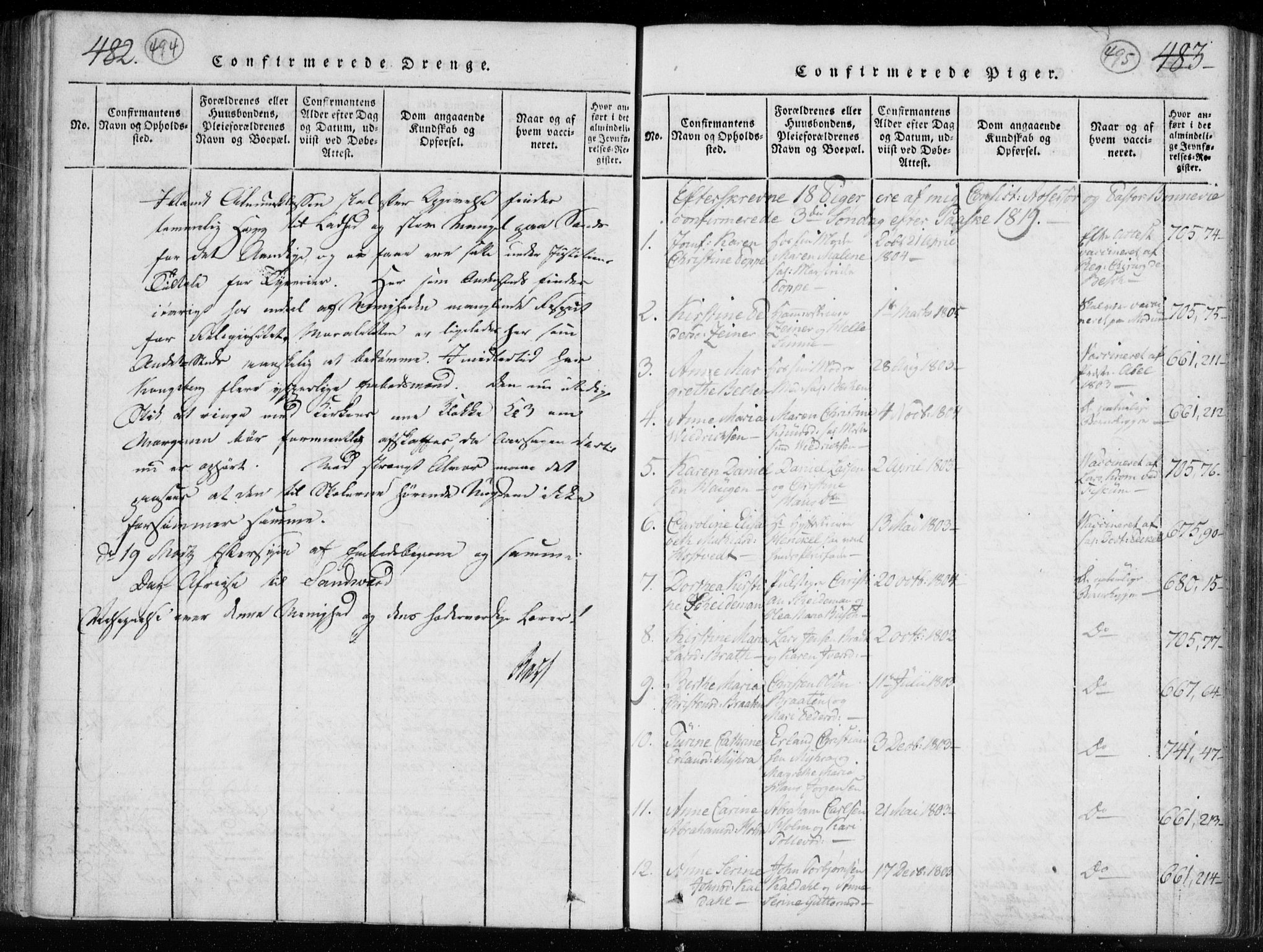 Kongsberg kirkebøker, SAKO/A-22/F/Fa/L0008: Parish register (official) no. I 8, 1816-1839, p. 494-495