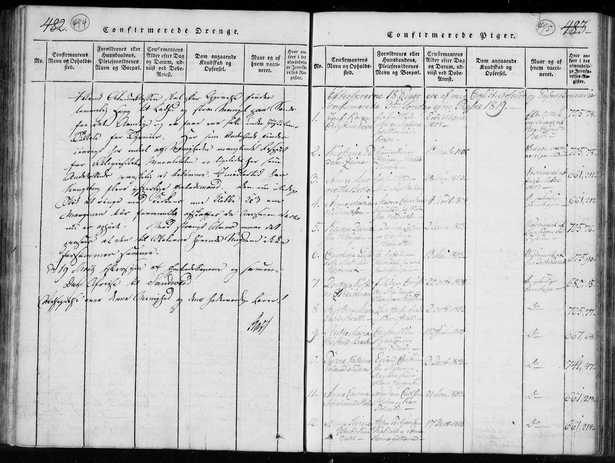 Kongsberg kirkebøker, AV/SAKO-A-22/F/Fa/L0008: Parish register (official) no. I 8, 1816-1839, p. 494-495