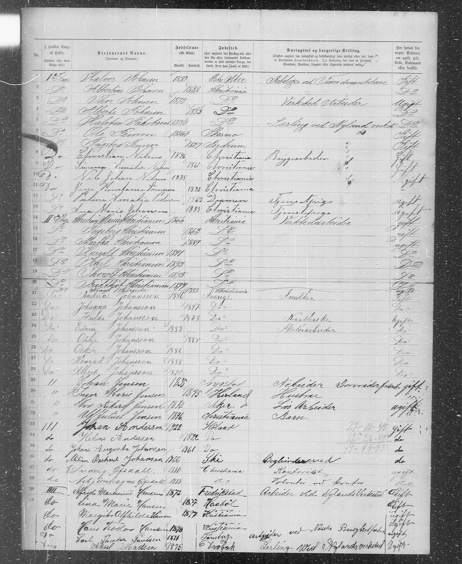 OBA, Municipal Census 1899 for Kristiania, 1899, p. 18