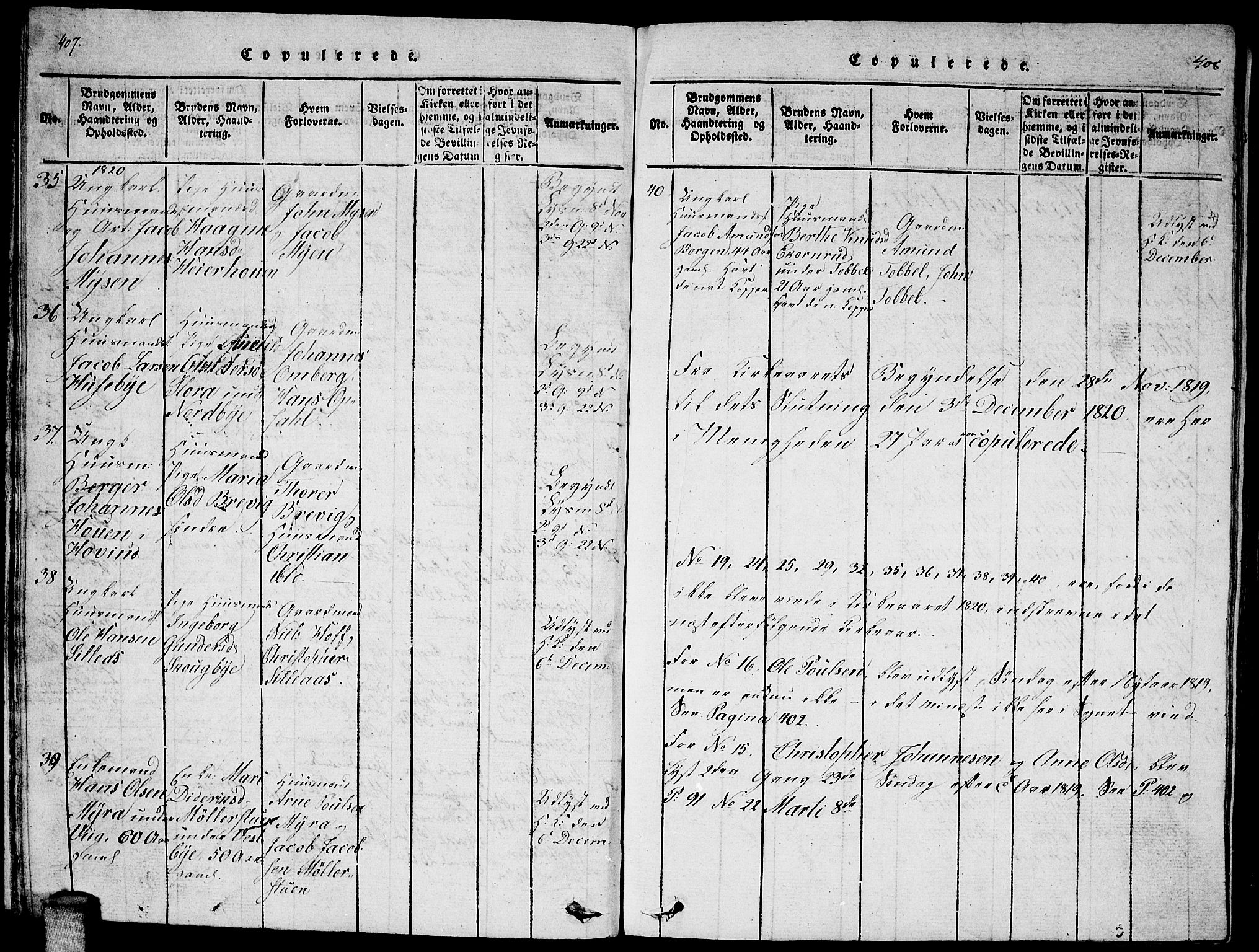 Enebakk prestekontor Kirkebøker, AV/SAO-A-10171c/F/Fa/L0005: Parish register (official) no. I 5, 1790-1825, p. 407-408