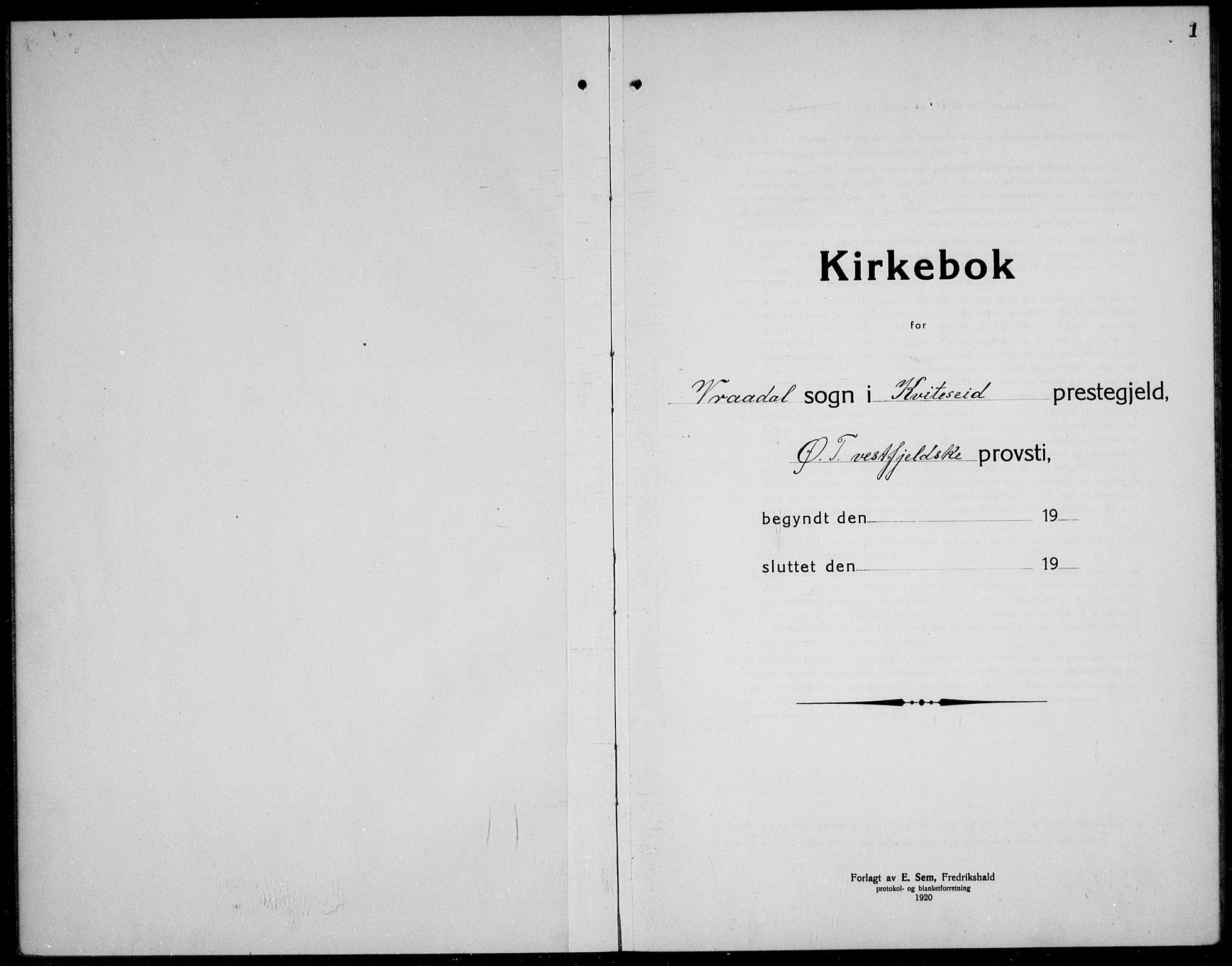 Kviteseid kirkebøker, SAKO/A-276/G/Gc/L0002: Parish register (copy) no. III 2, 1917-1937, p. 1