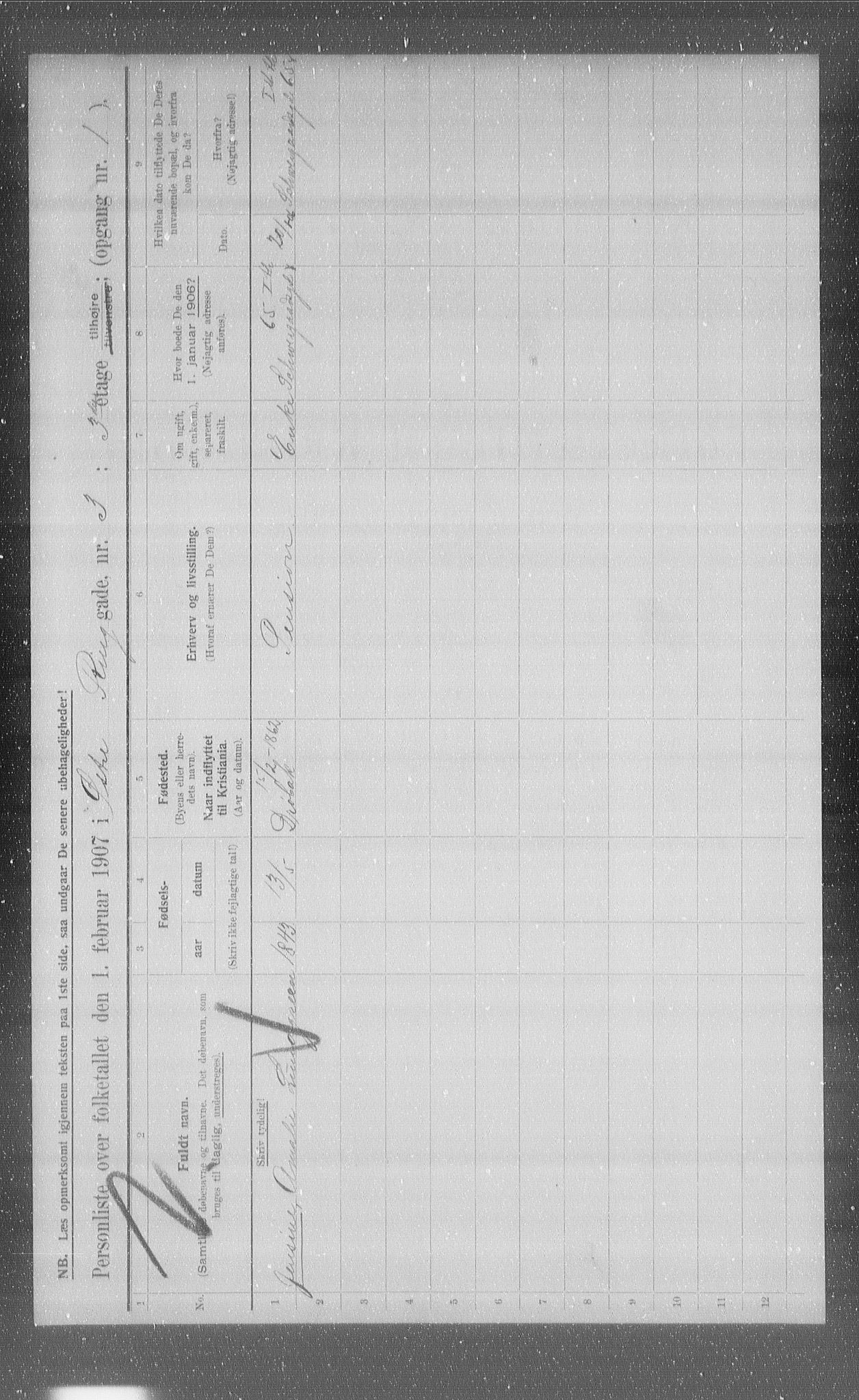 OBA, Municipal Census 1907 for Kristiania, 1907, p. 65786