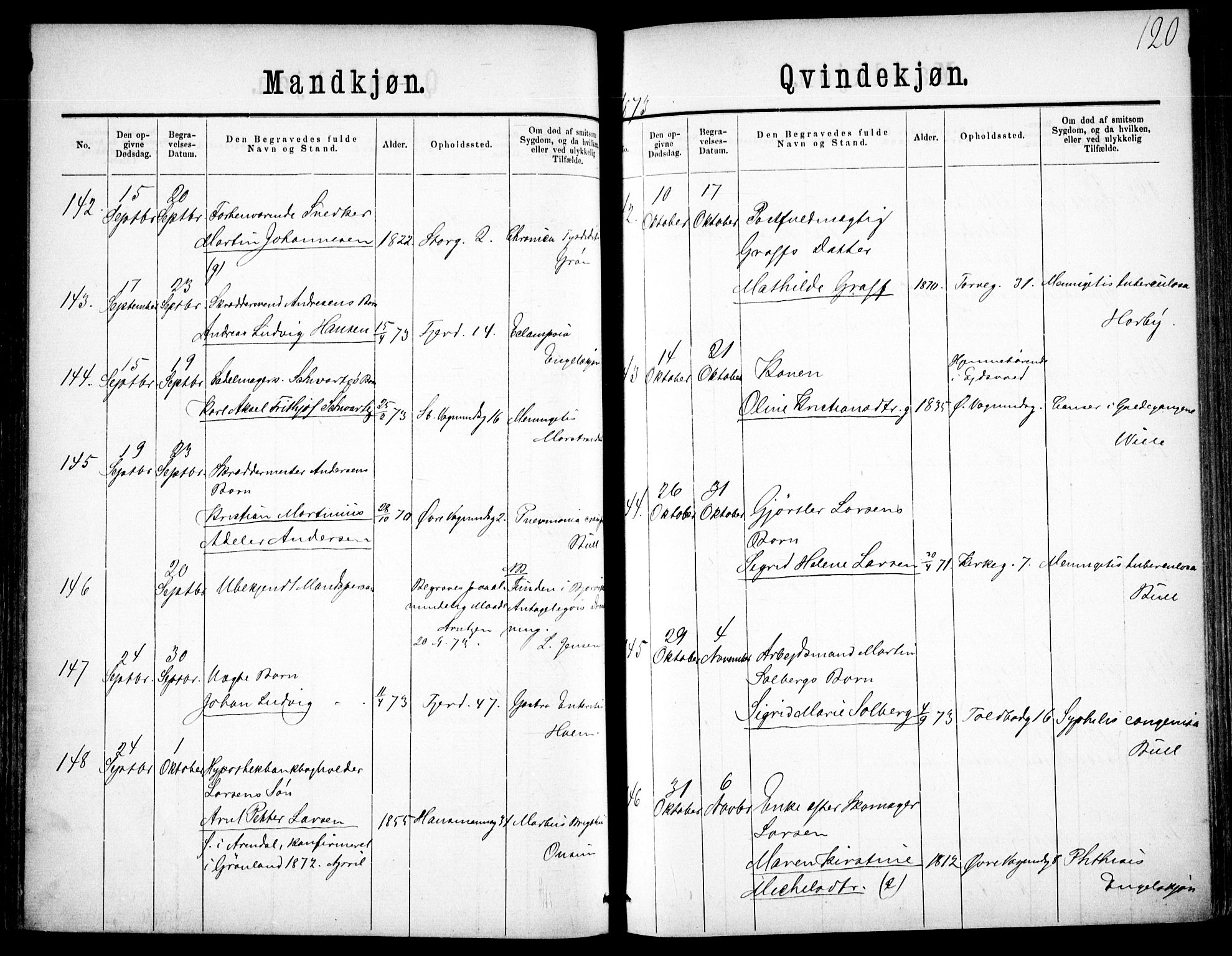 Oslo domkirke Kirkebøker, SAO/A-10752/F/Fa/L0026: Parish register (official) no. 26, 1867-1884, p. 120