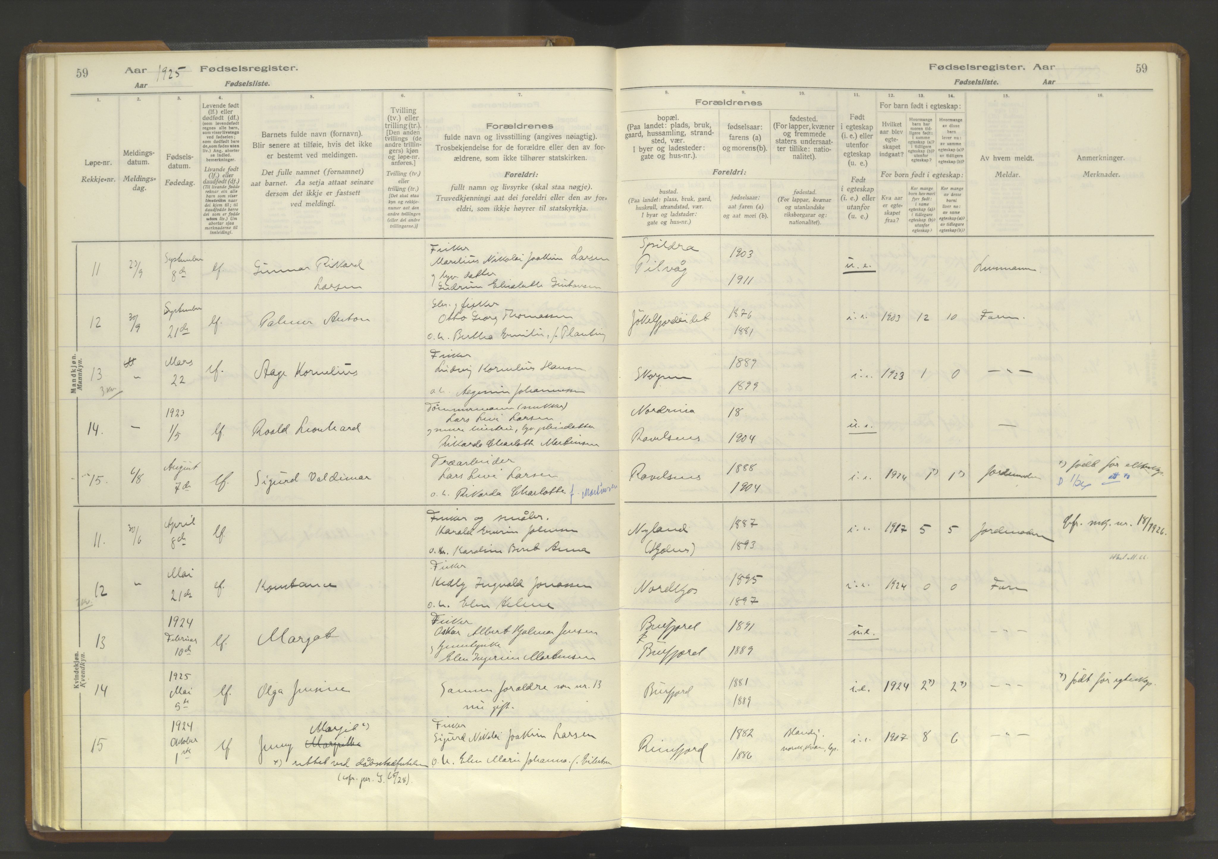 Skjervøy sokneprestkontor, AV/SATØ-S-1300/I/Ia/L0062: Birth register no. 62, 1916-1950, p. 59