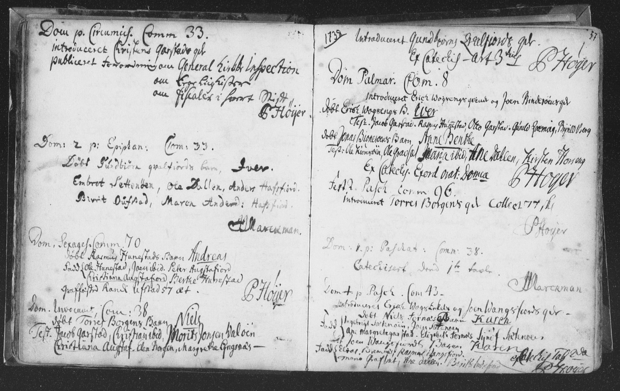 Ministerialprotokoller, klokkerbøker og fødselsregistre - Nord-Trøndelag, SAT/A-1458/786/L0685: Parish register (official) no. 786A01, 1710-1798, p. 57