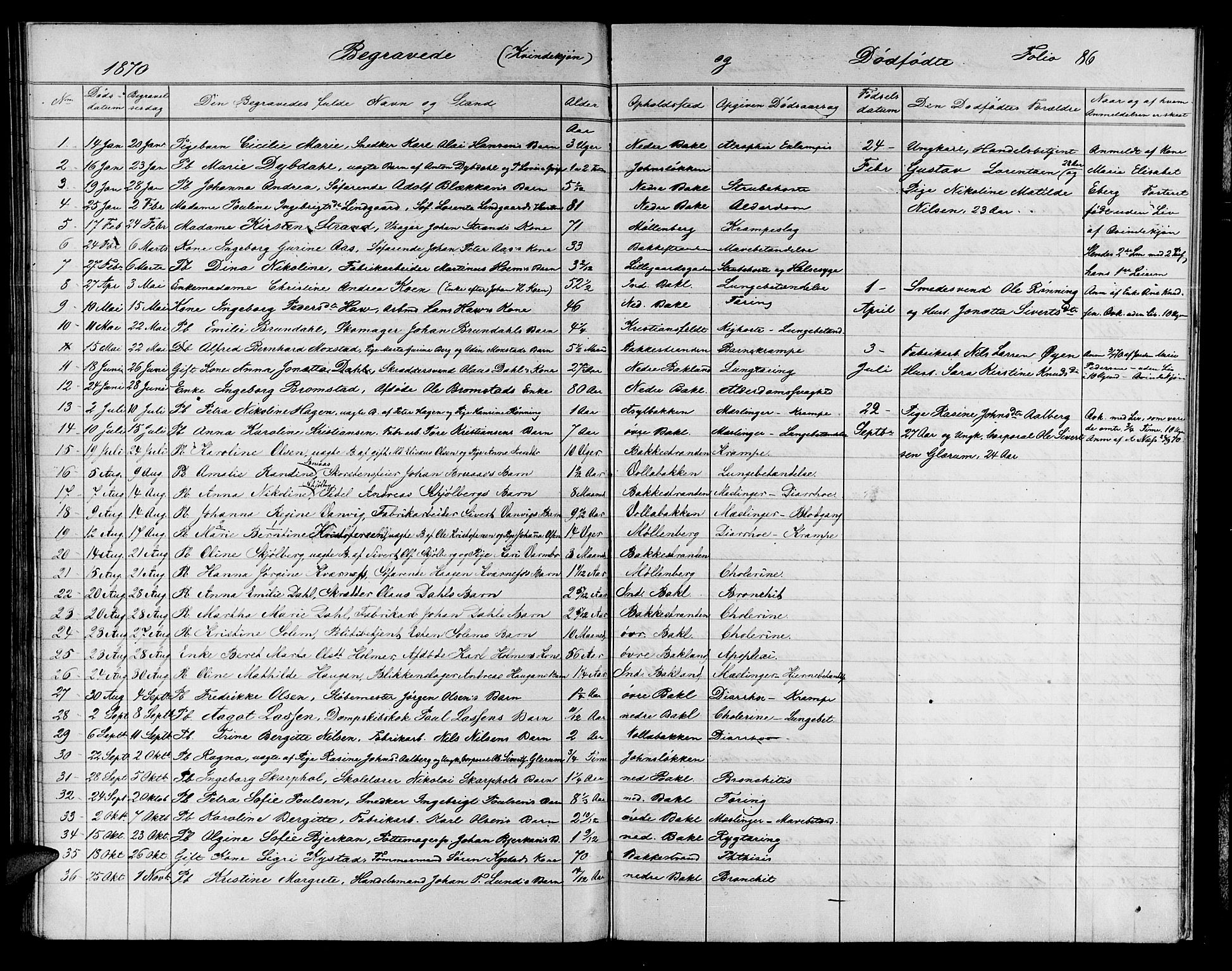 Ministerialprotokoller, klokkerbøker og fødselsregistre - Sør-Trøndelag, SAT/A-1456/604/L0221: Parish register (copy) no. 604C04, 1870-1885, p. 86
