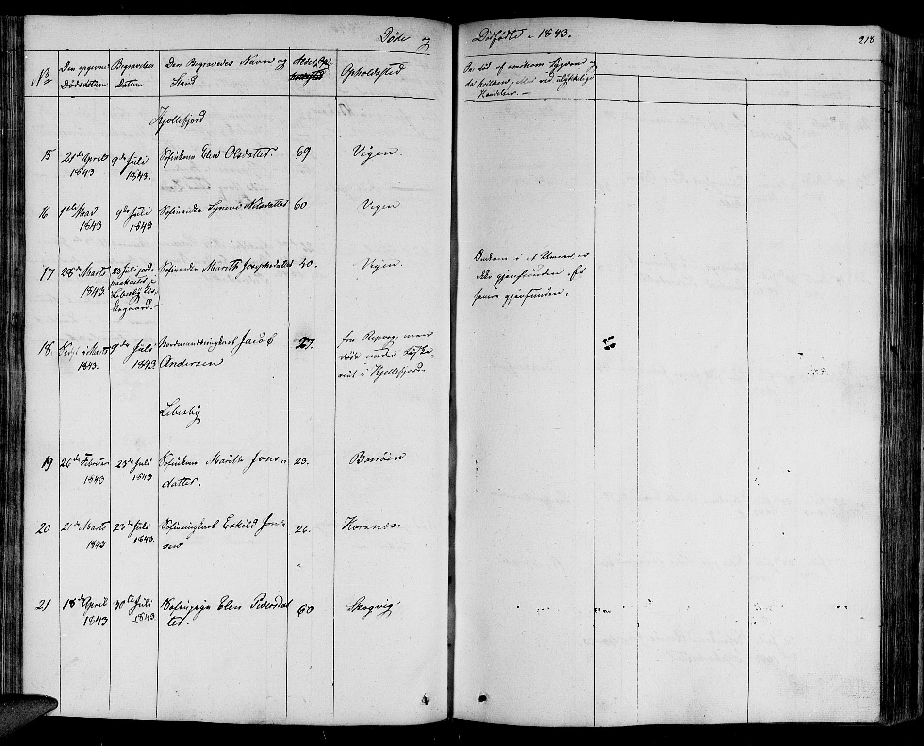 Lebesby sokneprestkontor, AV/SATØ-S-1353/H/Ha/L0003kirke: Parish register (official) no. 3, 1833-1852, p. 218