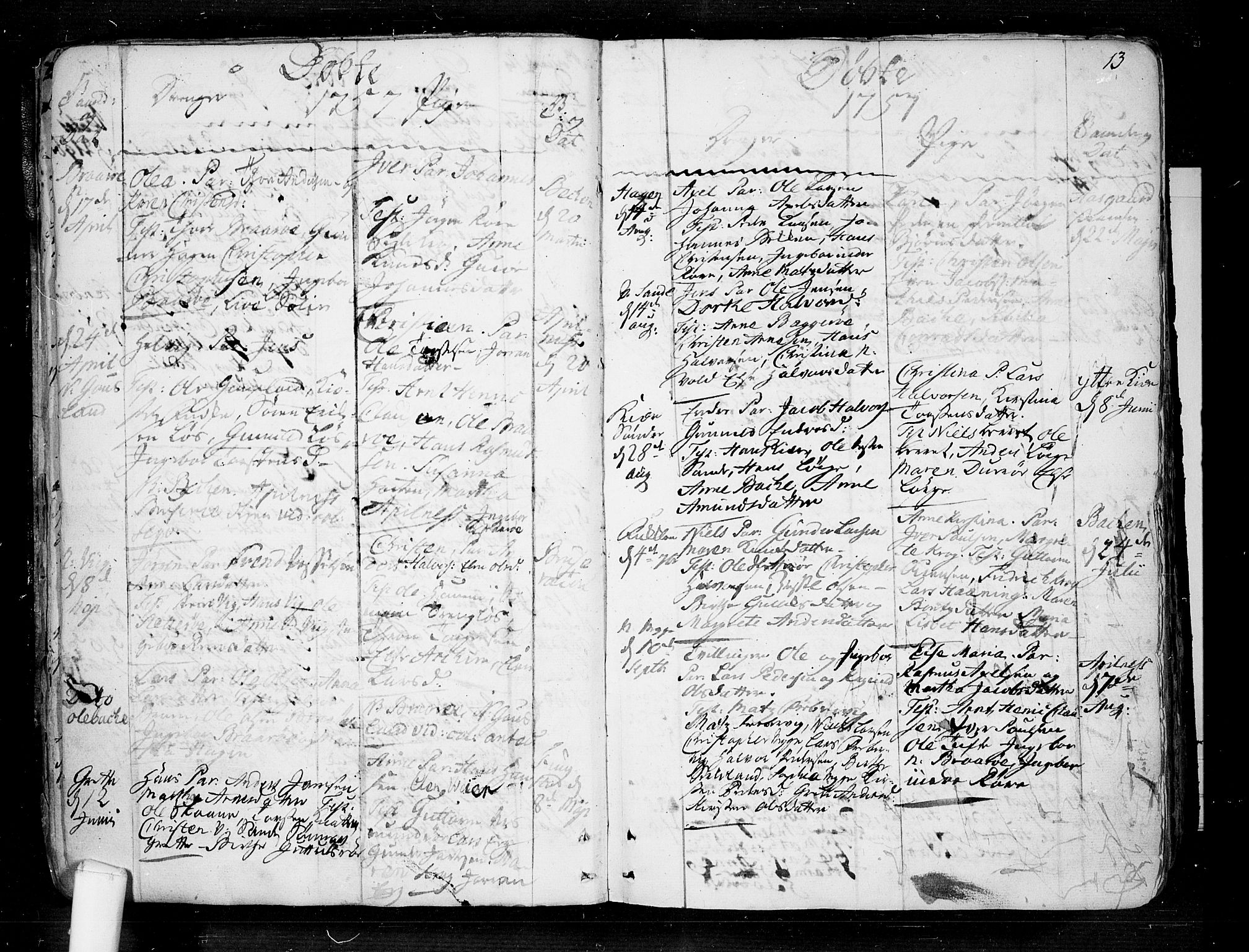 Borre kirkebøker, AV/SAKO-A-338/F/Fa/L0002: Parish register (official) no. I 2, 1752-1806, p. 13