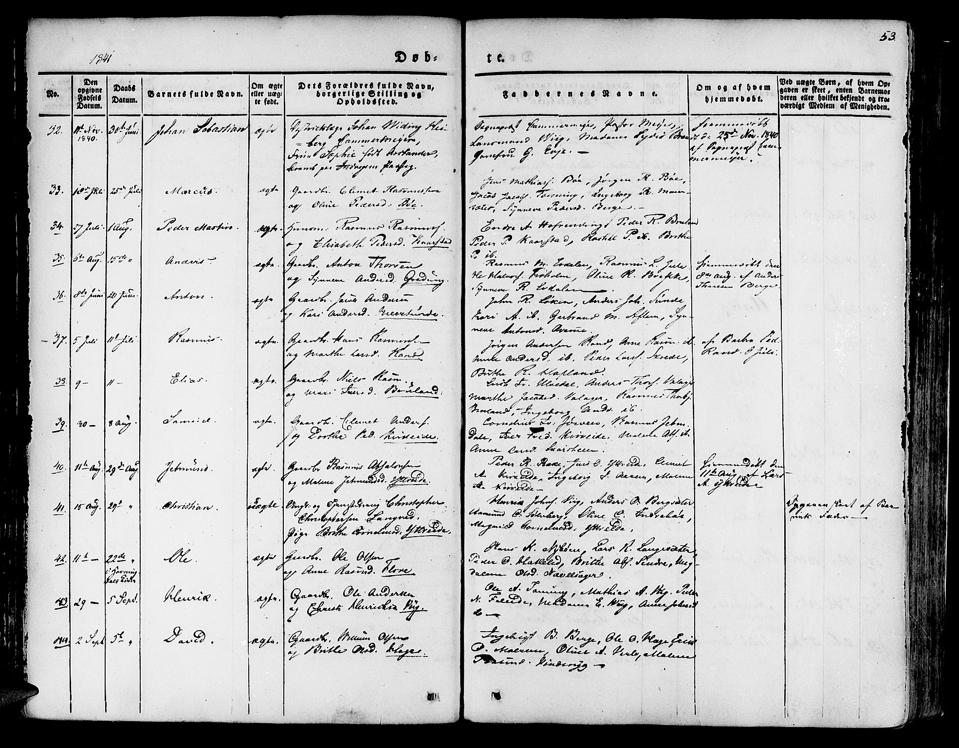 Innvik sokneprestembete, AV/SAB-A-80501: Parish register (official) no. A 4I, 1831-1846, p. 53