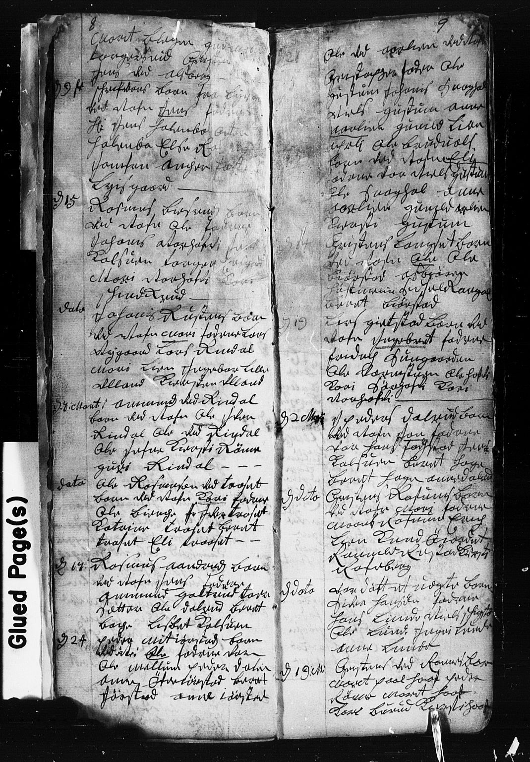 Fåberg prestekontor, AV/SAH-PREST-086/H/Ha/Hab/L0001: Parish register (copy) no. 1, 1727-1767, p. 8-9