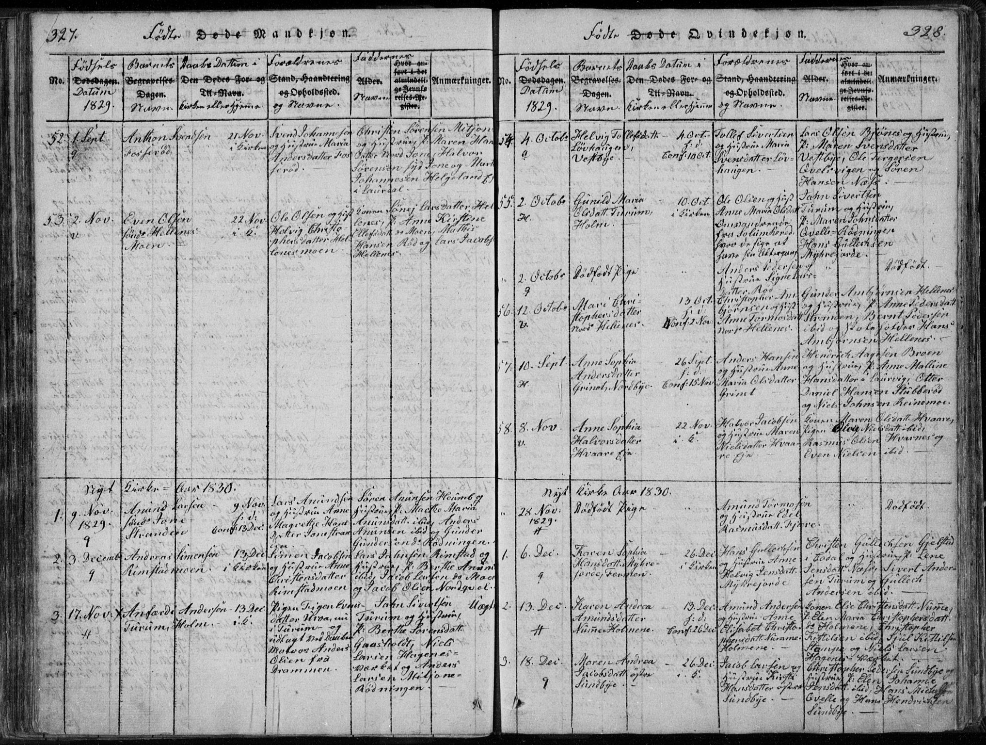 Hedrum kirkebøker, AV/SAKO-A-344/F/Fa/L0004: Parish register (official) no. I 4, 1817-1835, p. 327-328