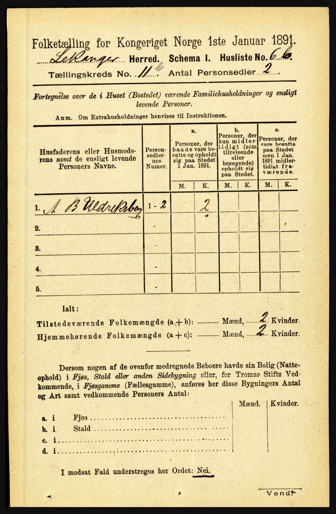 RA, 1891 census for 1419 Leikanger, 1891, p. 2150