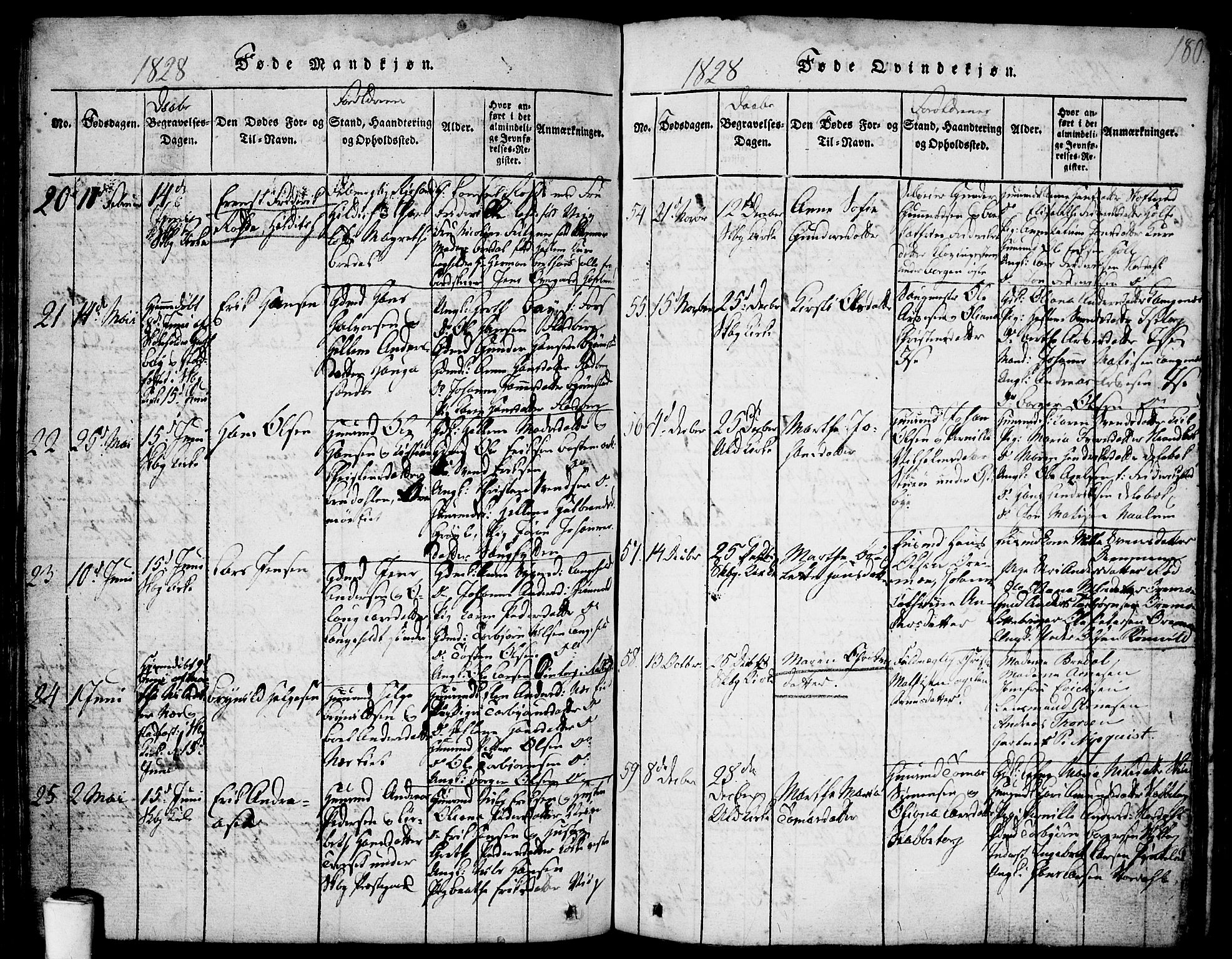 Skjeberg prestekontor Kirkebøker, AV/SAO-A-10923/F/Fa/L0004: Parish register (official) no. I 4, 1815-1830, p. 180