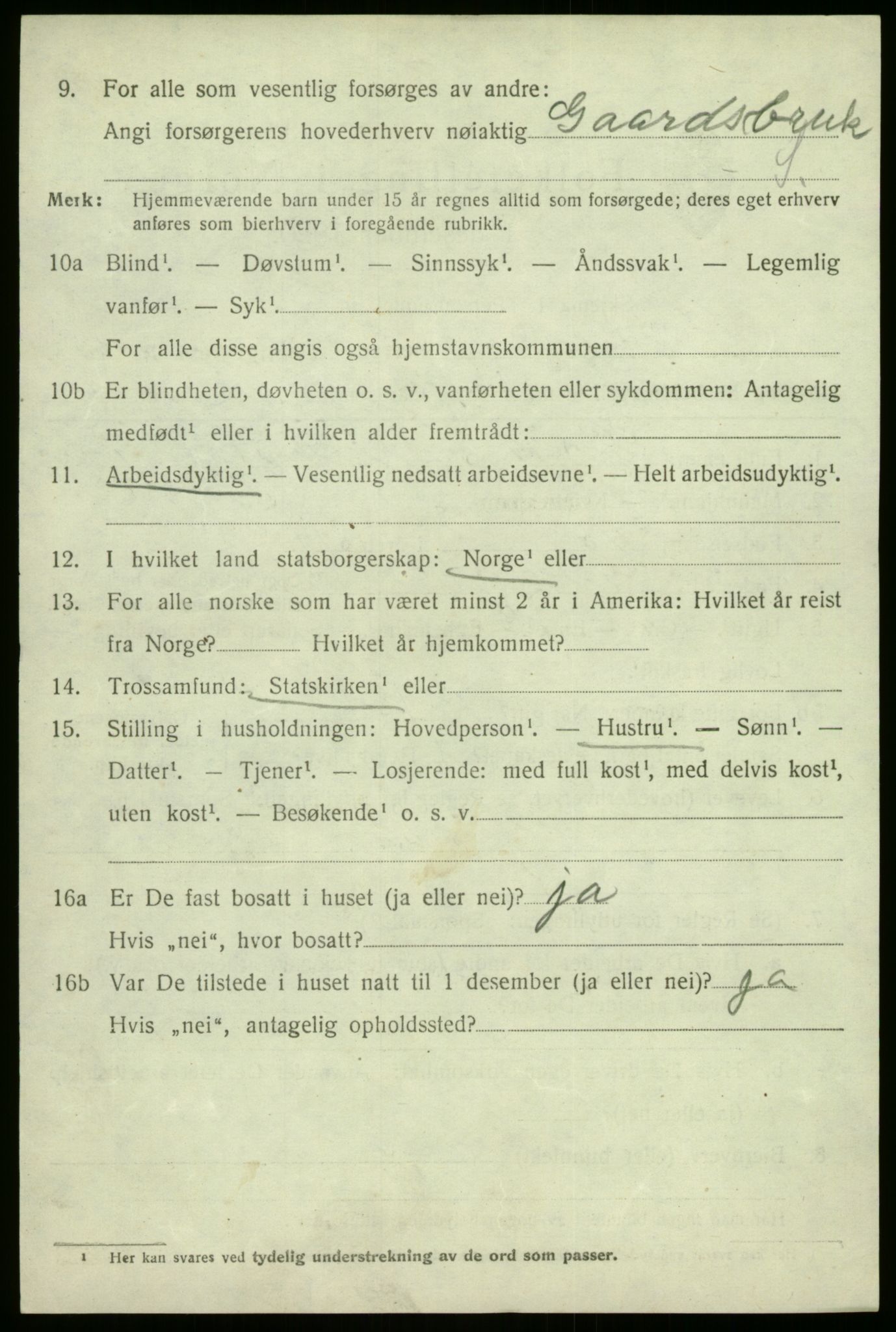 SAB, 1920 census for Gaular, 1920, p. 3437